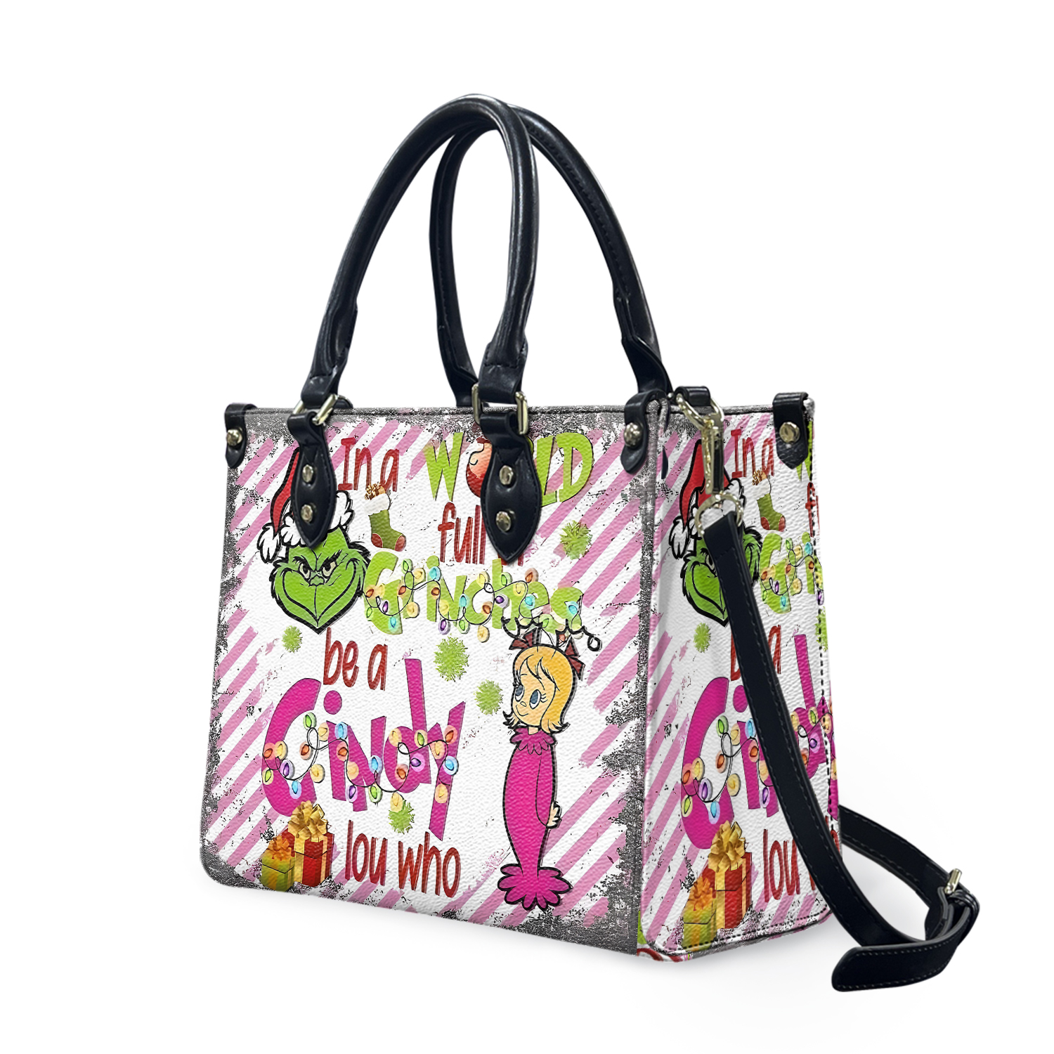 Cindy Lou Who Christmas Leather Handbag, funny character Fan Gift Shoulder Bag (No Purse)