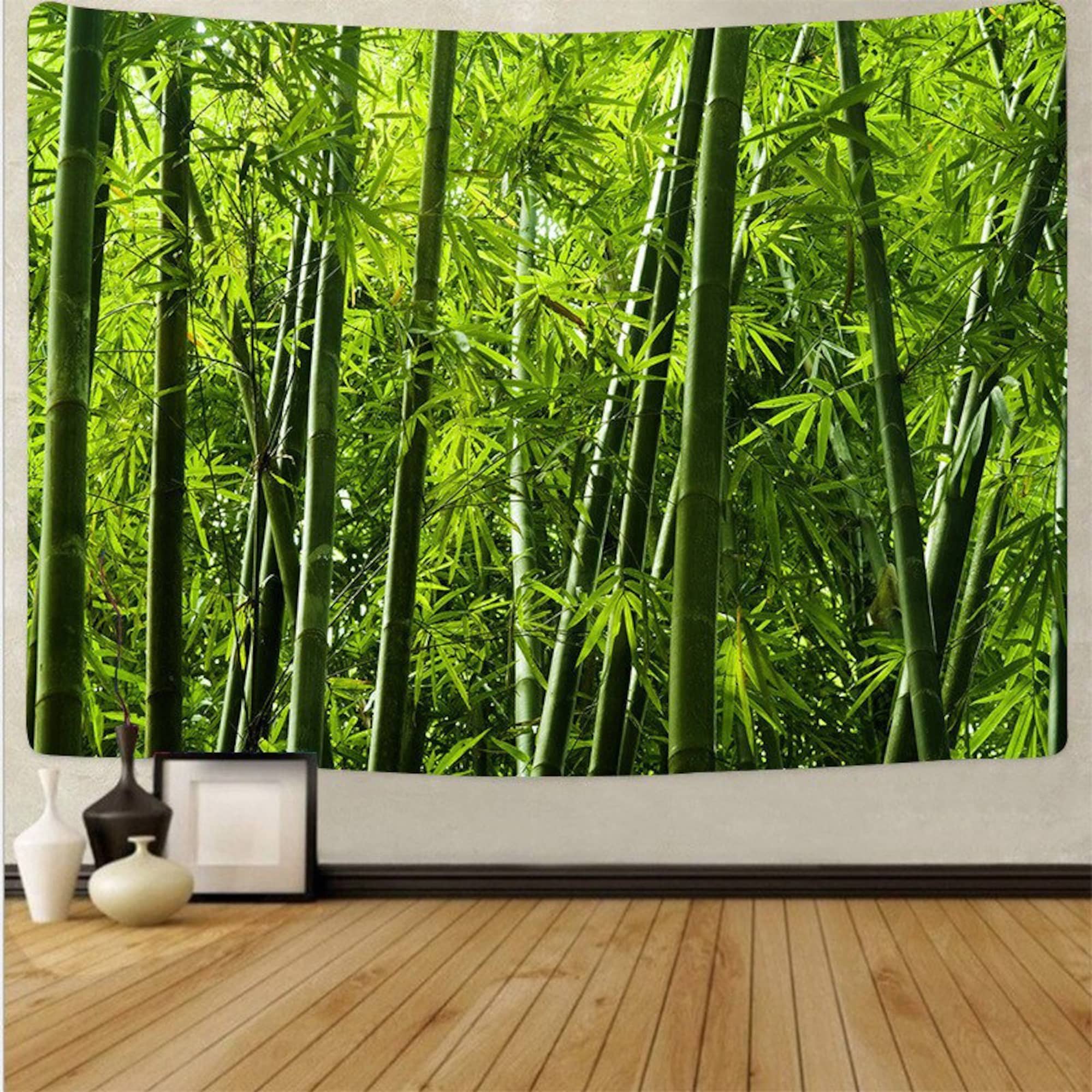 Bamboo Wall Tapestry Bamboo Forest Tapestry Wall Hanging Green Decor