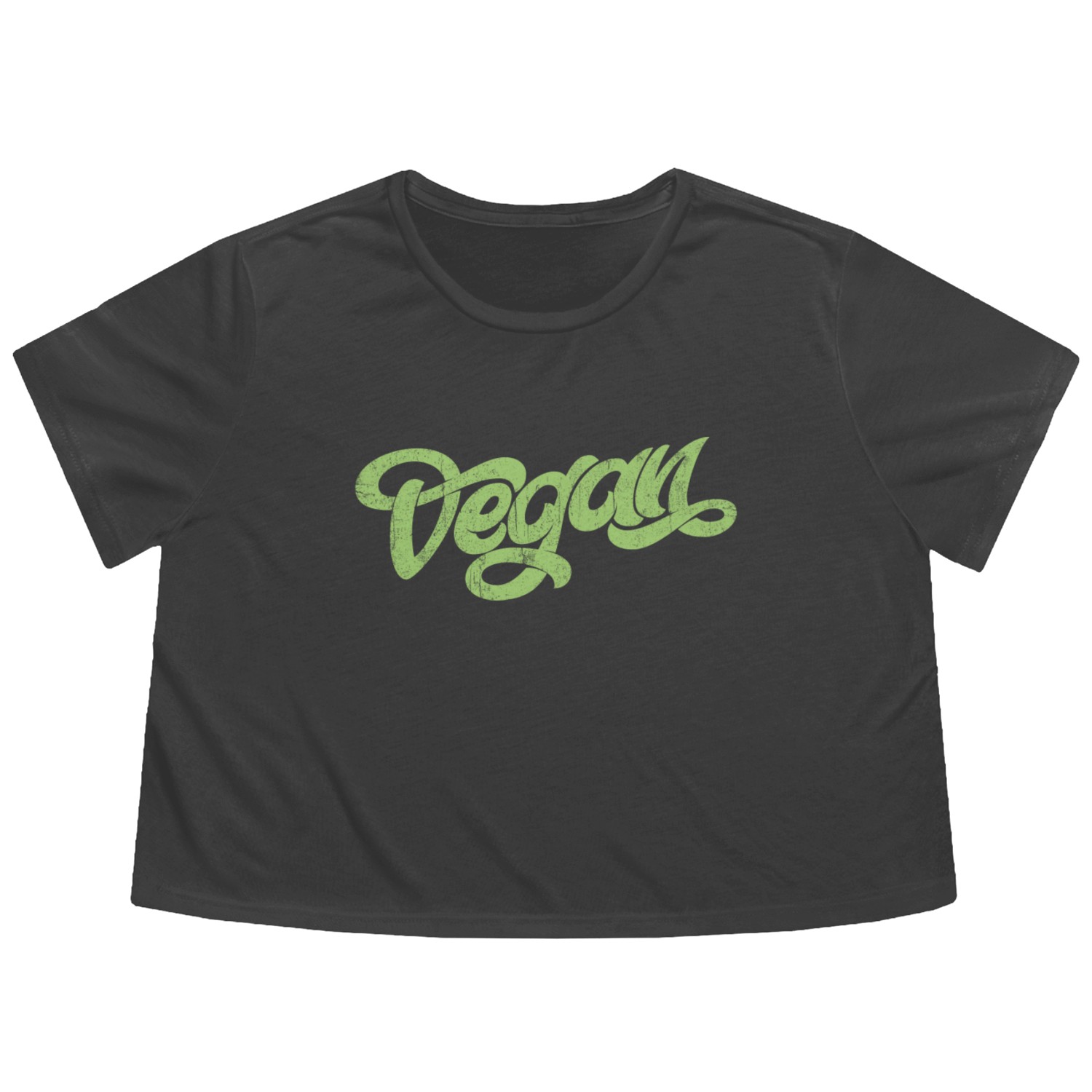 Vegan Vintage Type Design Flowy Cropped Tees