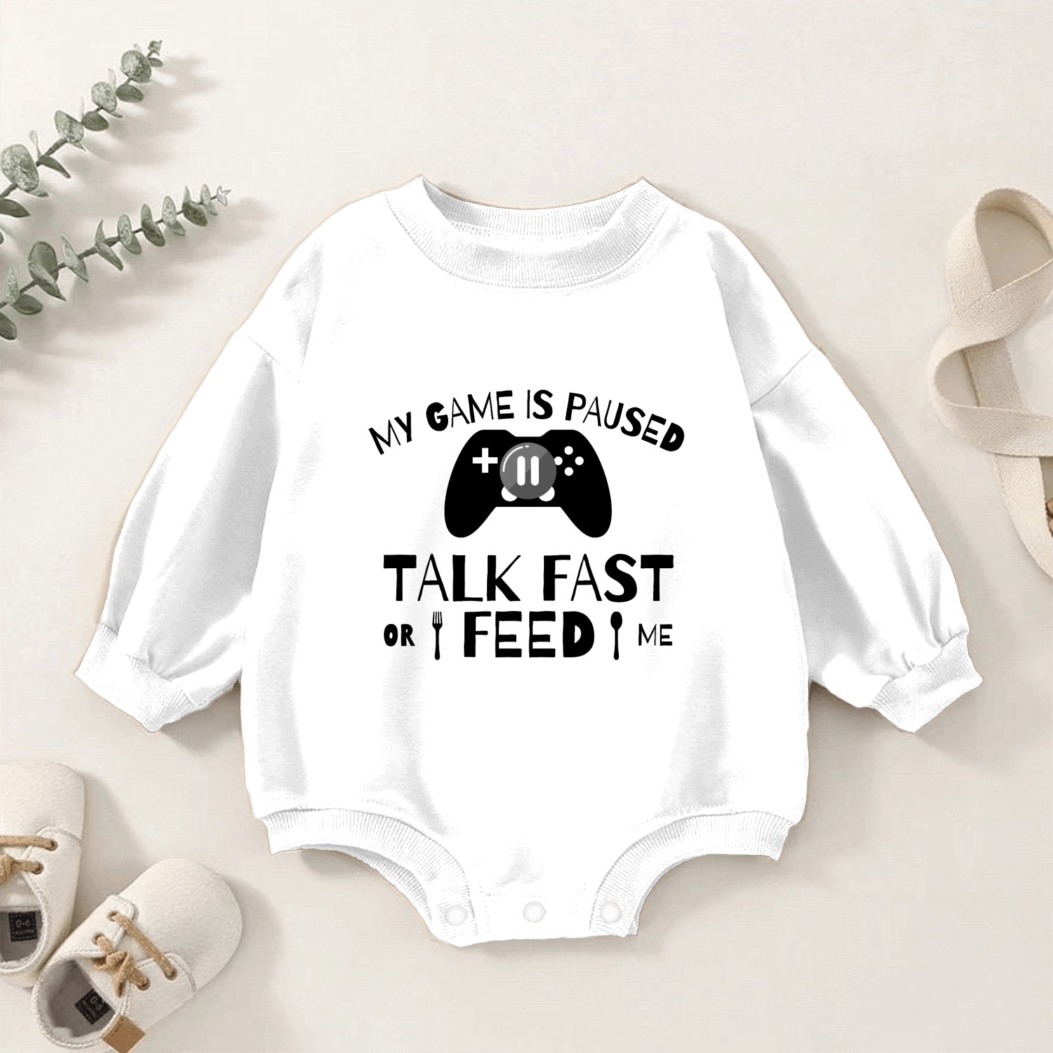 My Game Is Paused Baby Romper Sweatshirts