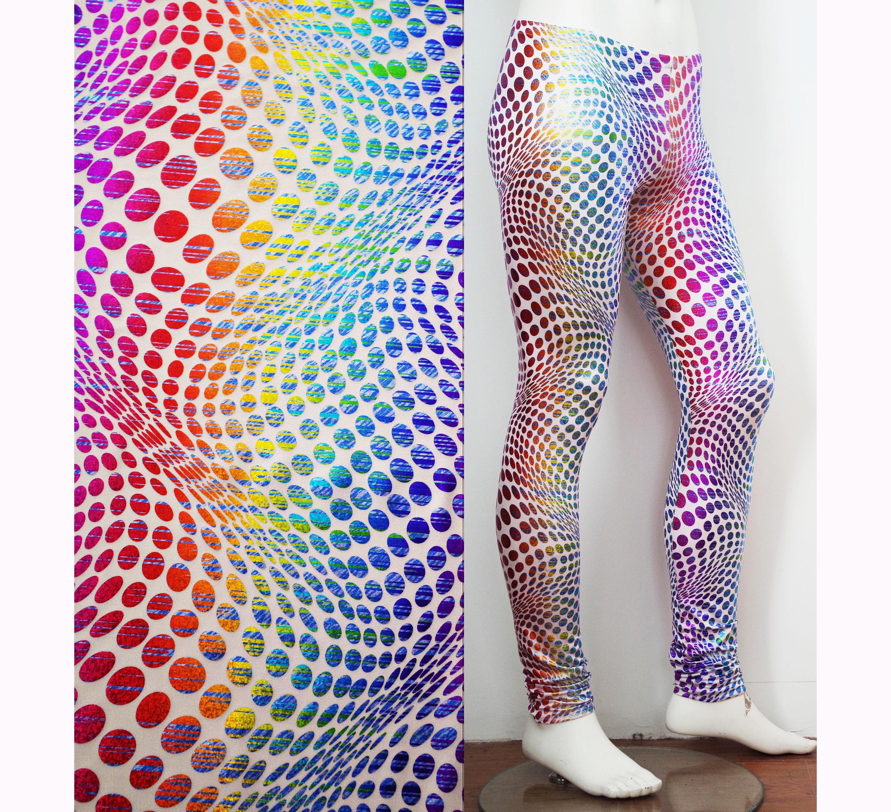 Festival Men's Leggings Meggings Rainbow Dot Pattern