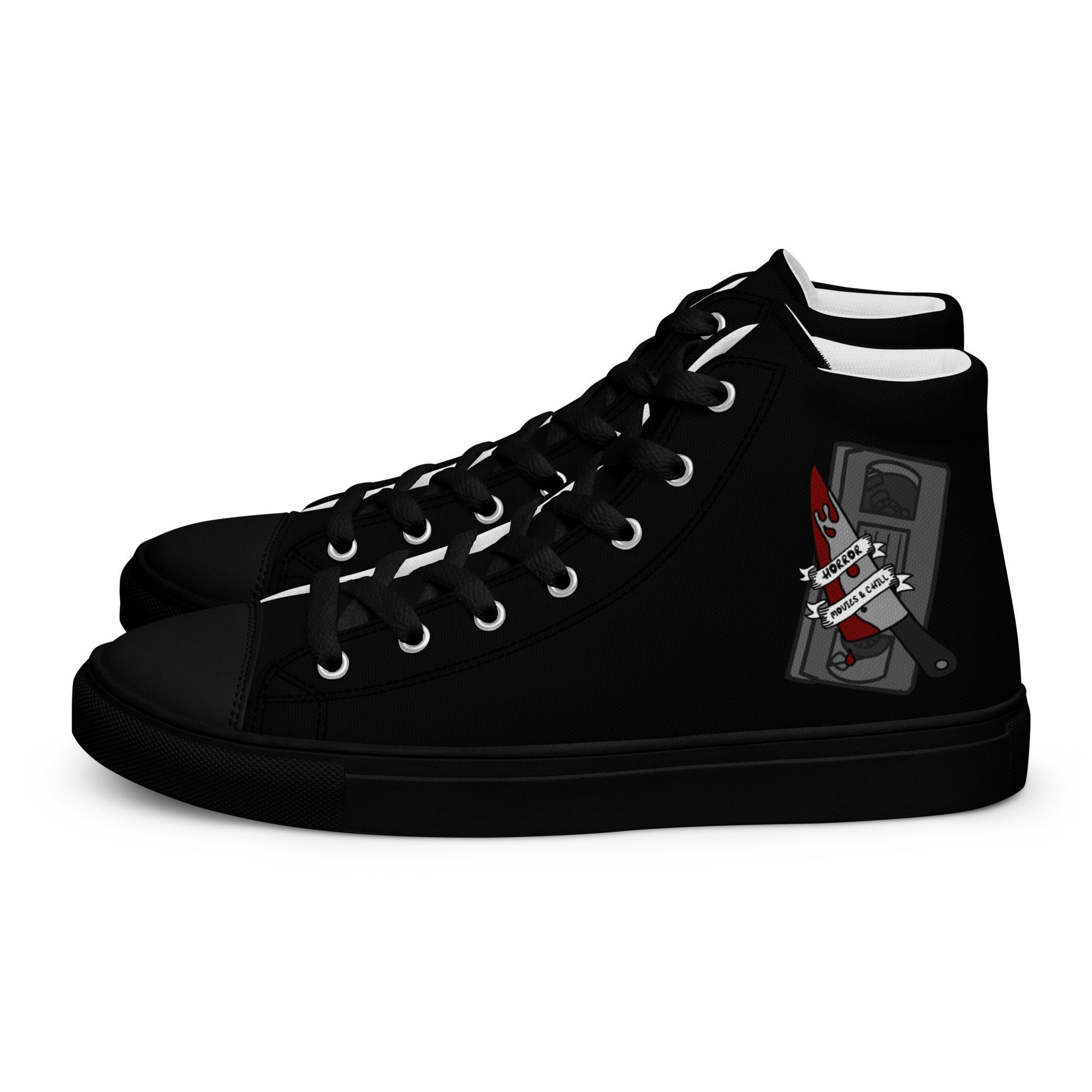 Horror Movies and Chill High-Top Canvas Sneakers