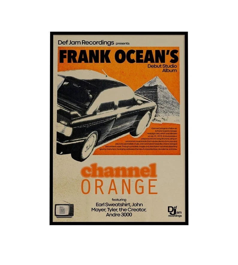 Frank Ocean Poster, Channel Orange, Gift For Mother's Day Father's Day