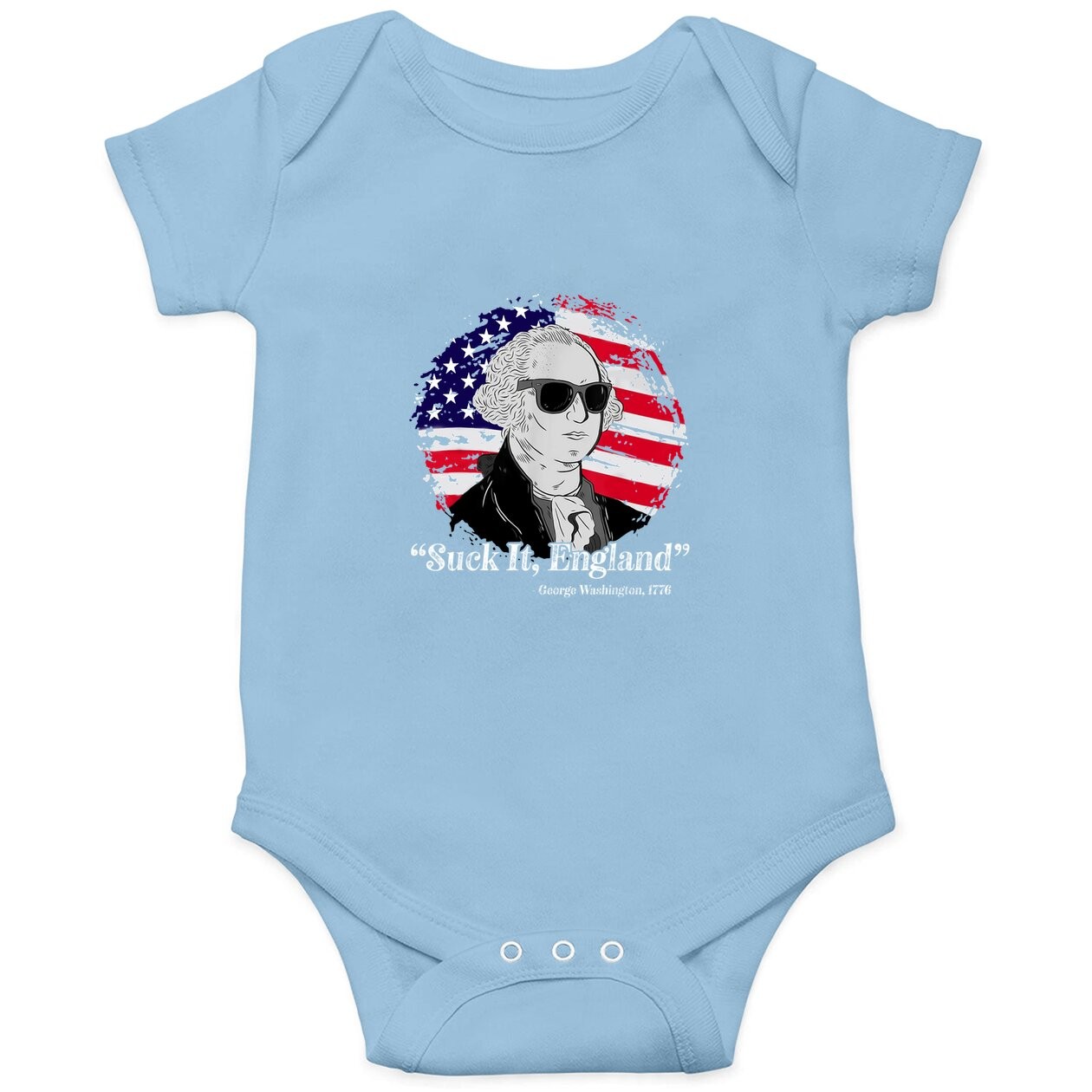 Suck It England George Washington 1776 Baby Bodysuit