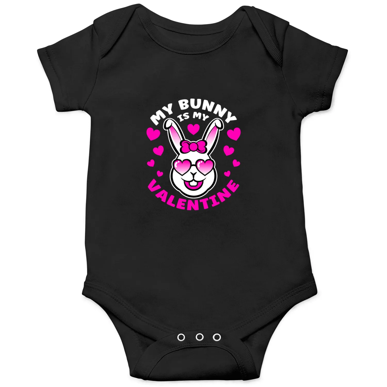 MY BUNNY IS MY VALENTINE Pink Sunglasses Onesies