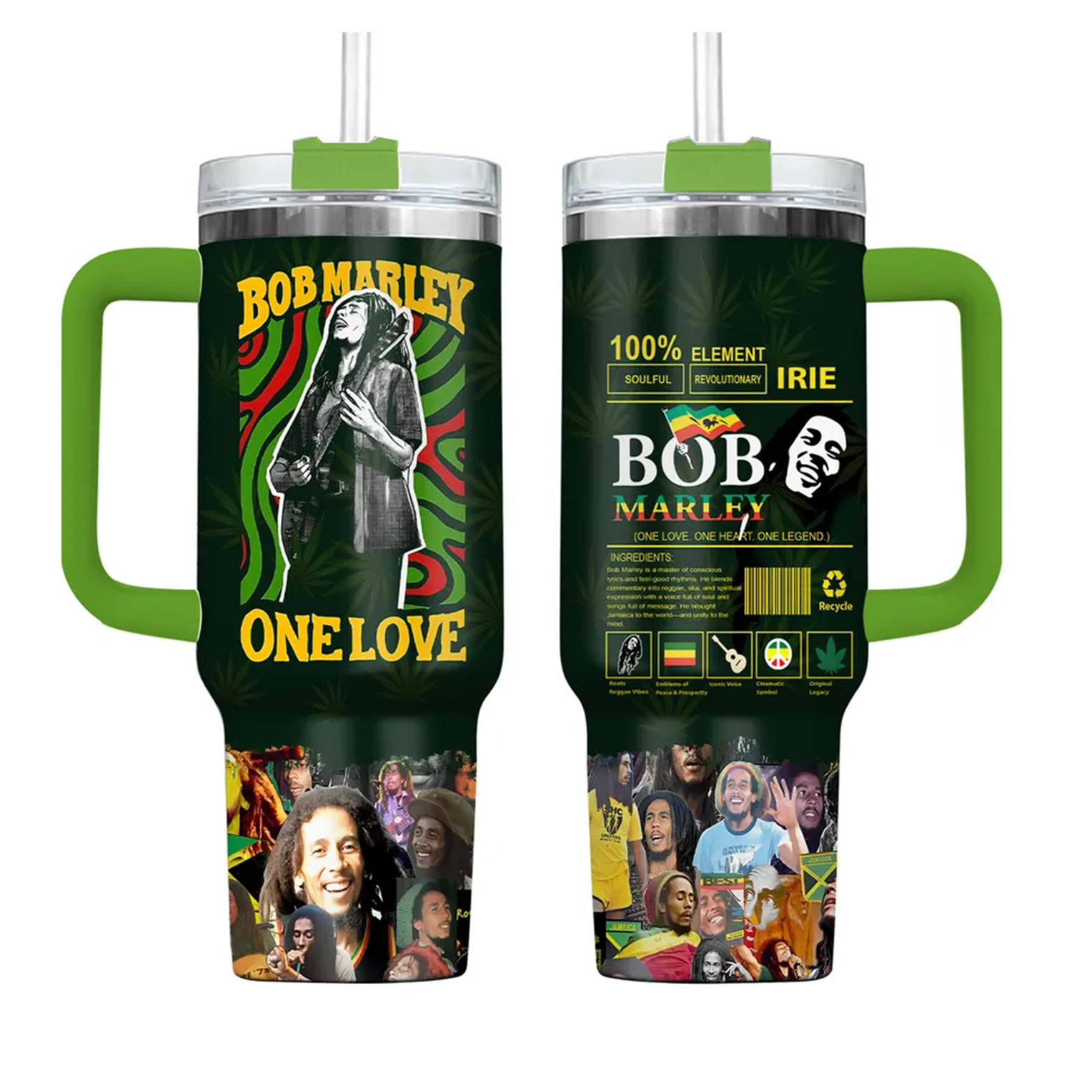 Bob Marley Tumbler 40oz with Handle