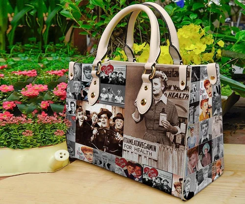 Personalized I Love Lucy Series Leather Handbag, I Love Lucy Series Handbag