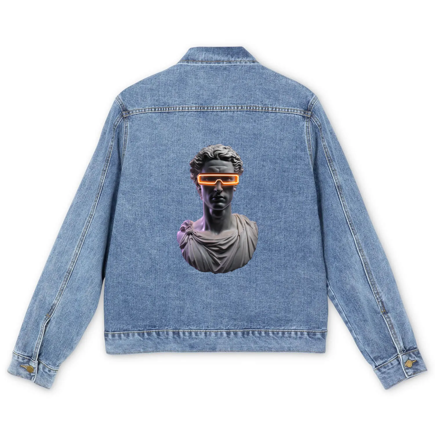 Futuristic Statue Character Men's Denim Jackets