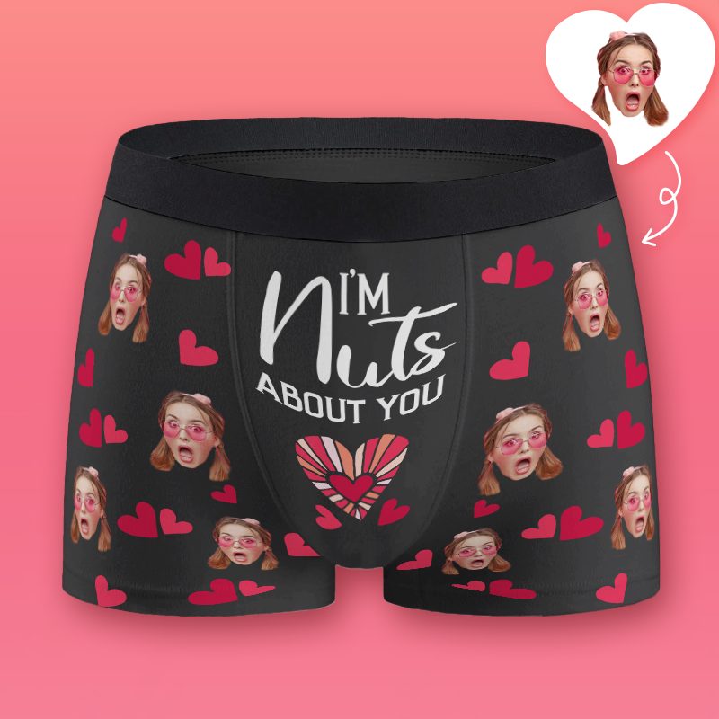 I'm Nuts About You Personalized Photo Men's Boxer Briefs Gift