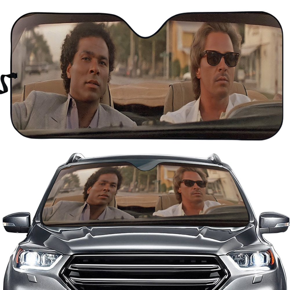 Crockett And Tubbs Driving Car Car Sun Shade
