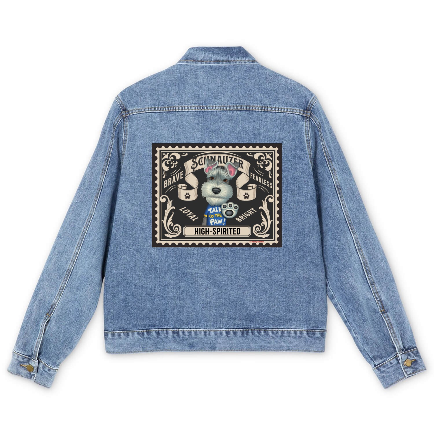 Cute Schnauzer Men's Denim Jackets