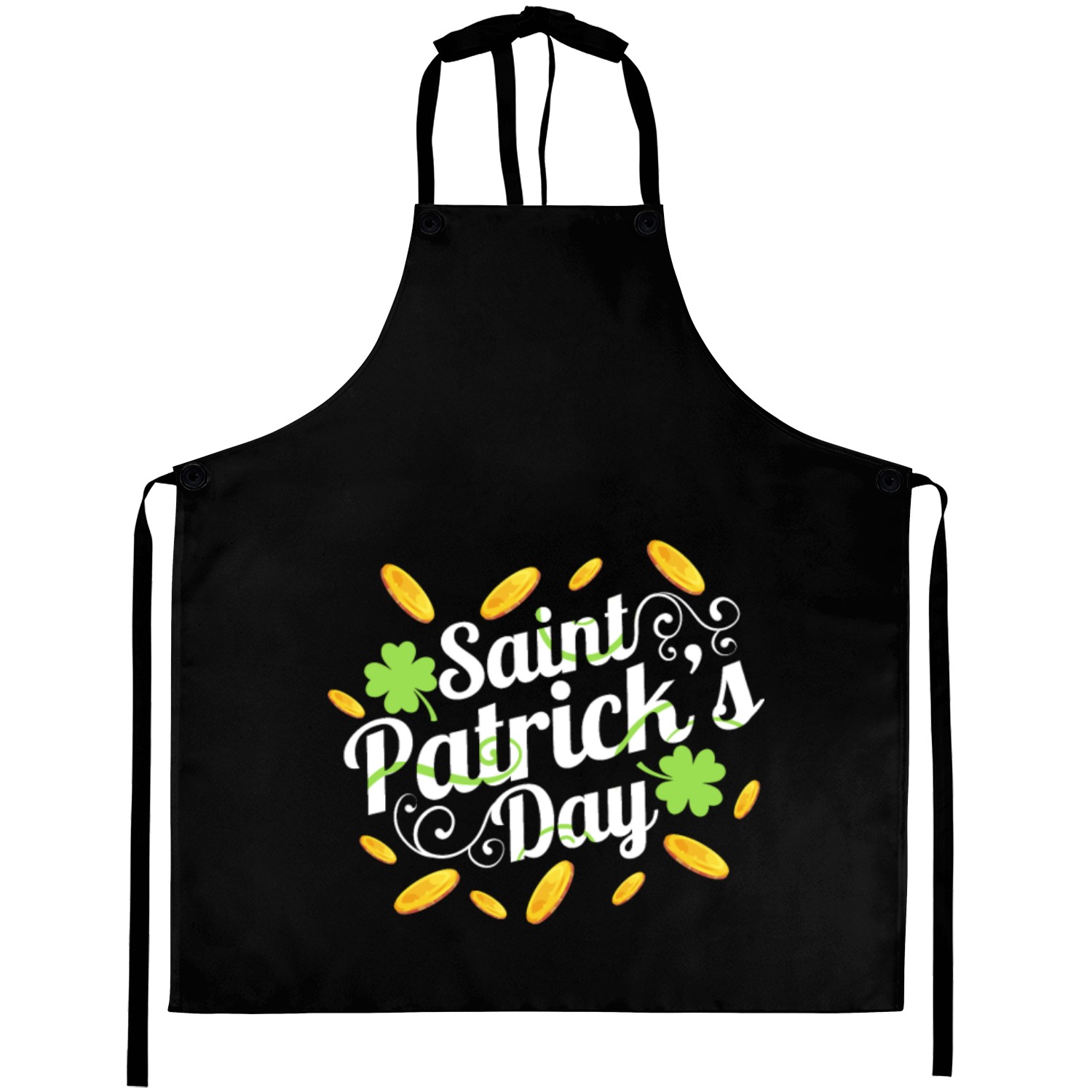 Golden Coins And Shamrocks On A Logo For St. Aprons