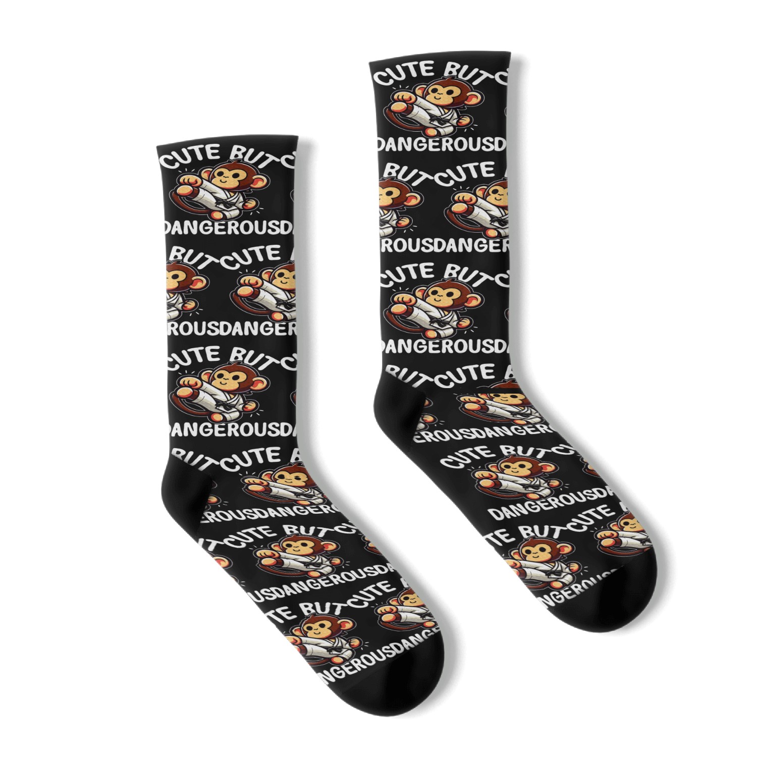Cute but Dangerous Karate Taekwondo Monkey Karate Socks