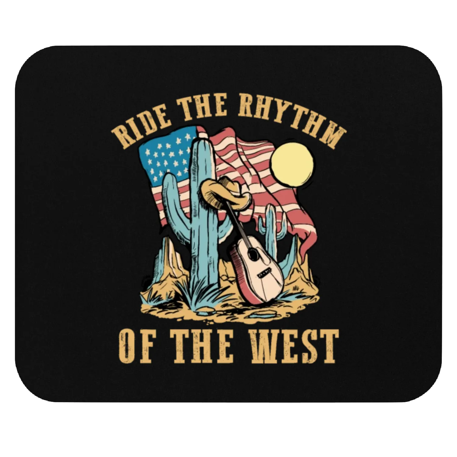 Ride the Rhythm of the West Western Country USA Fl Mouse Pads