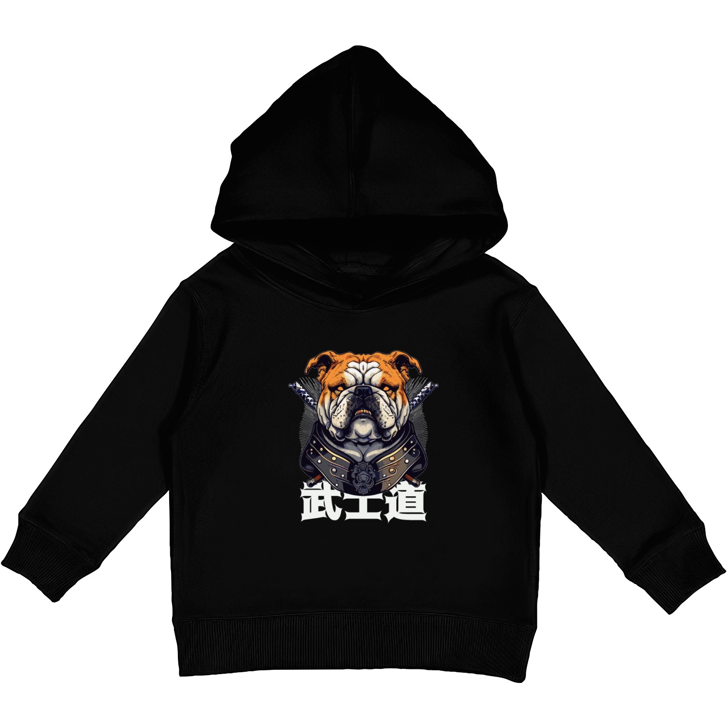 Japanese Samurai Bushido Bulldog Katana Pet Dog Kids Pullover Hoodies
