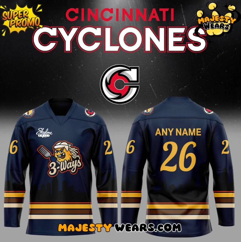 Custom Cincinnati Cyclone 3-Ways 2026 Hockey Jersey