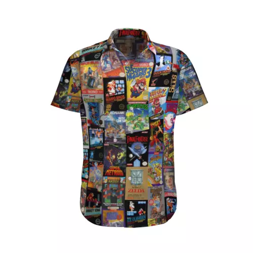 Nintendo Game Empire With All Hawaiian, Summer Party Shirt, Buttom Down Shirt
