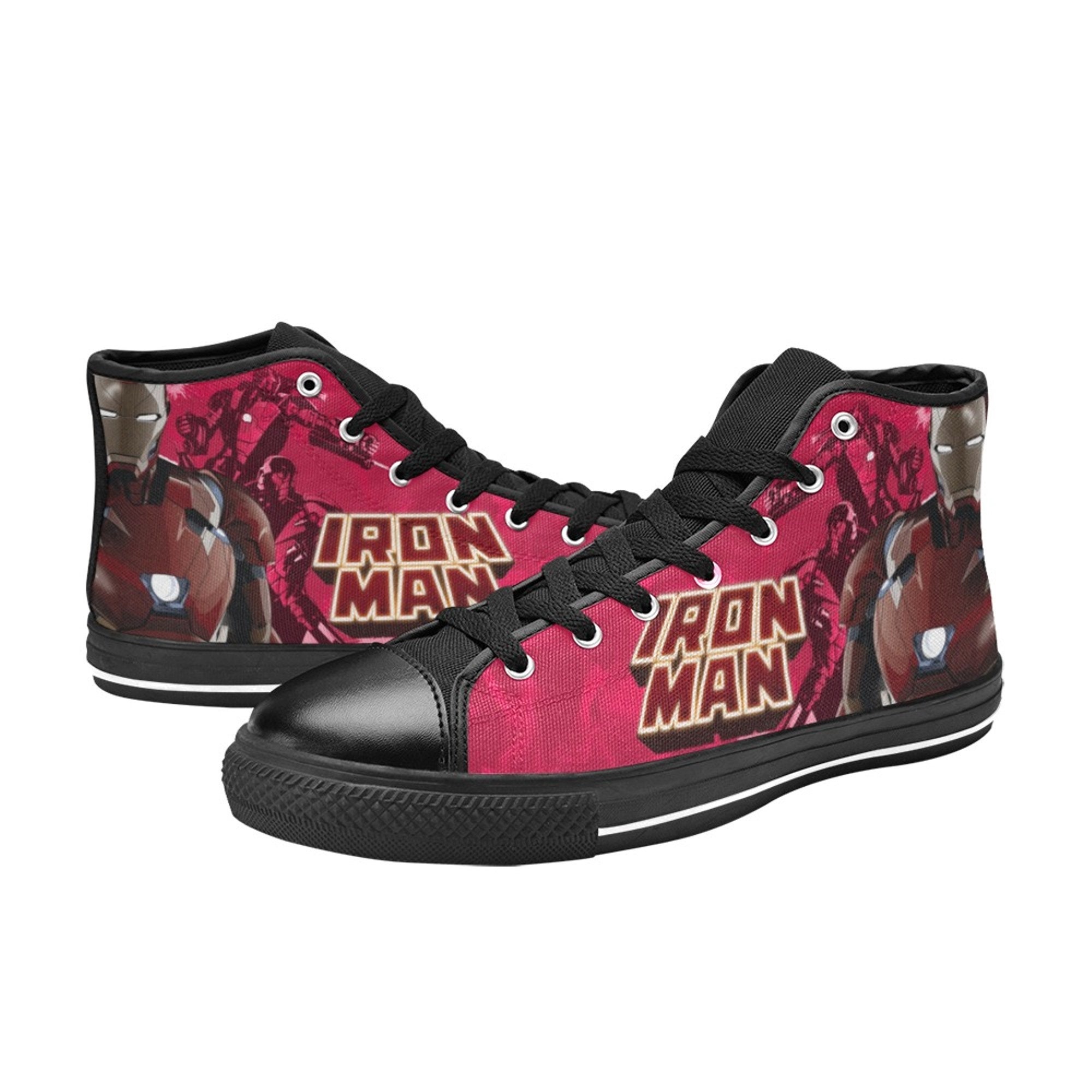 Iron Man High Top Canvas Shoes, Iron Man Hero High Top Sneakers