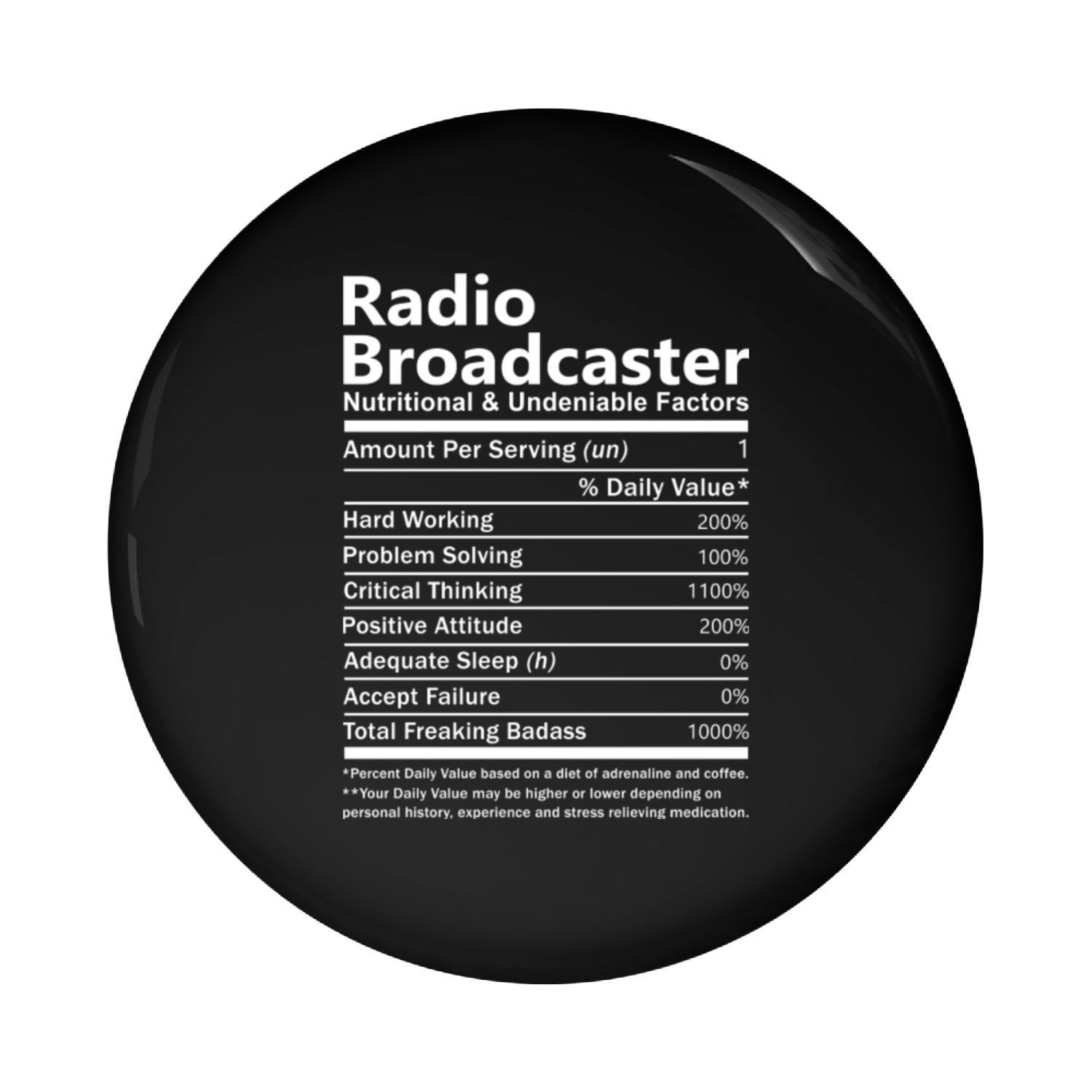 Radio Broadcaster Pin Buttons - Nutritional And Undeni