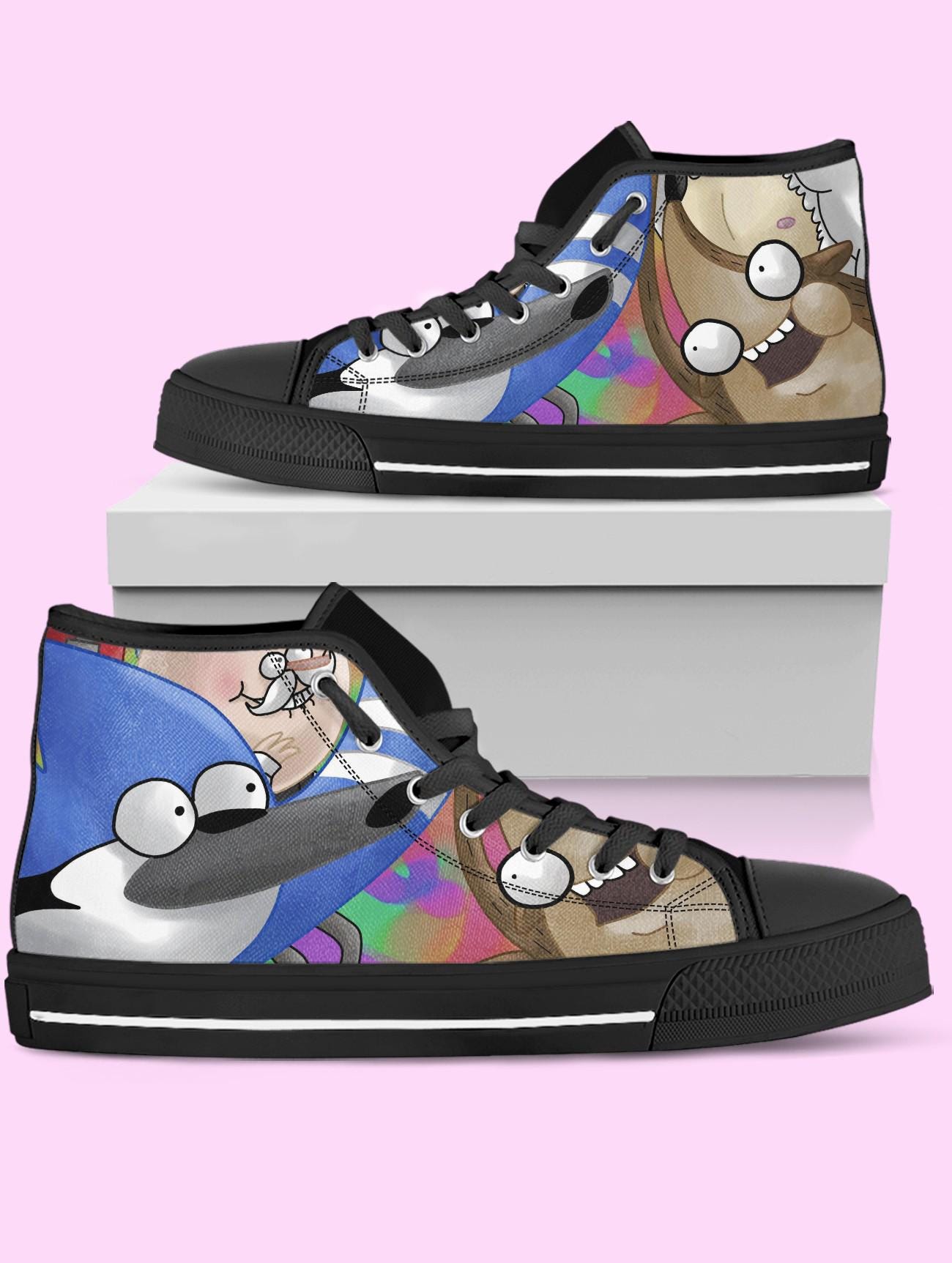 Regular Show High Top Shoes, Mordecai and Rigby Shoes