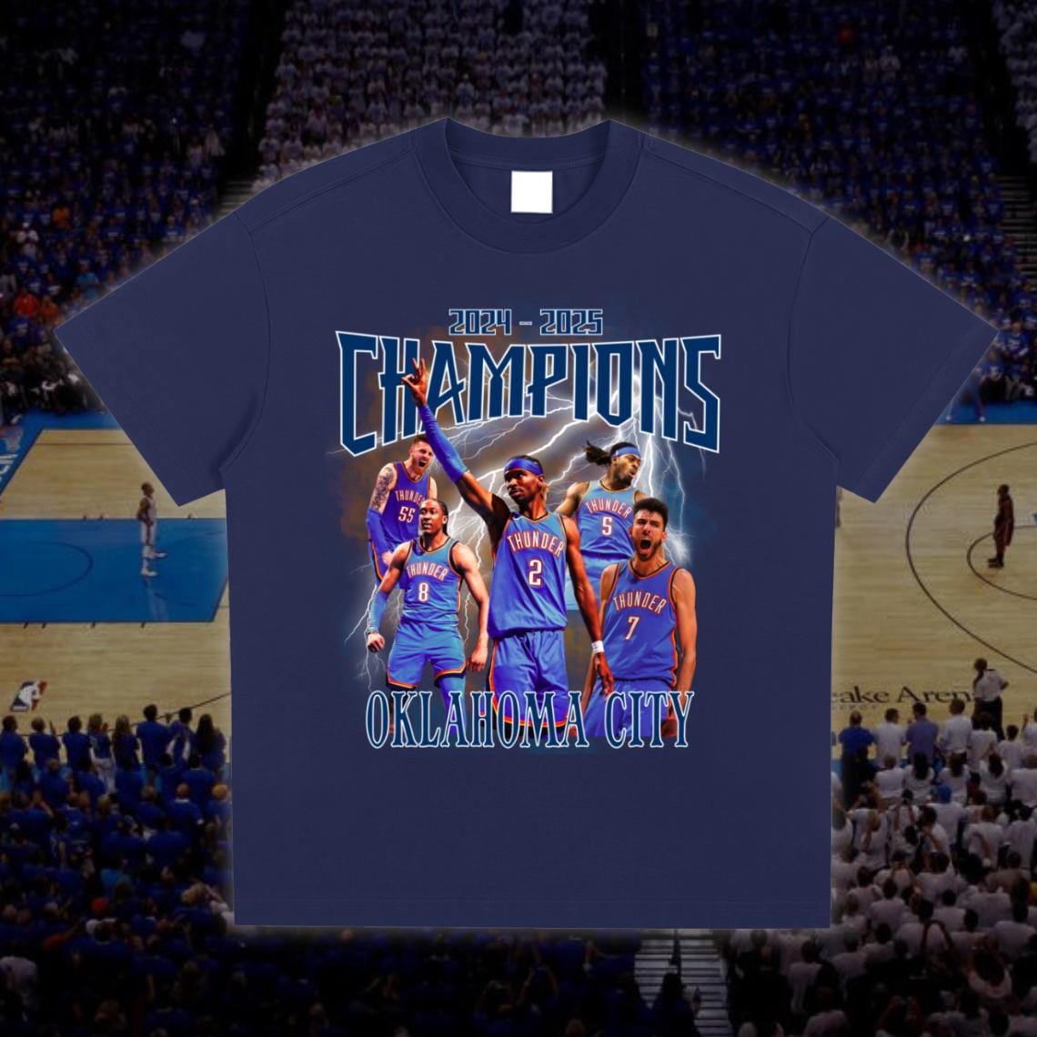 OKC Champions 2025 T-Shirt - Oklahoma City Retro Style Tee - Thunder Unisex Tee