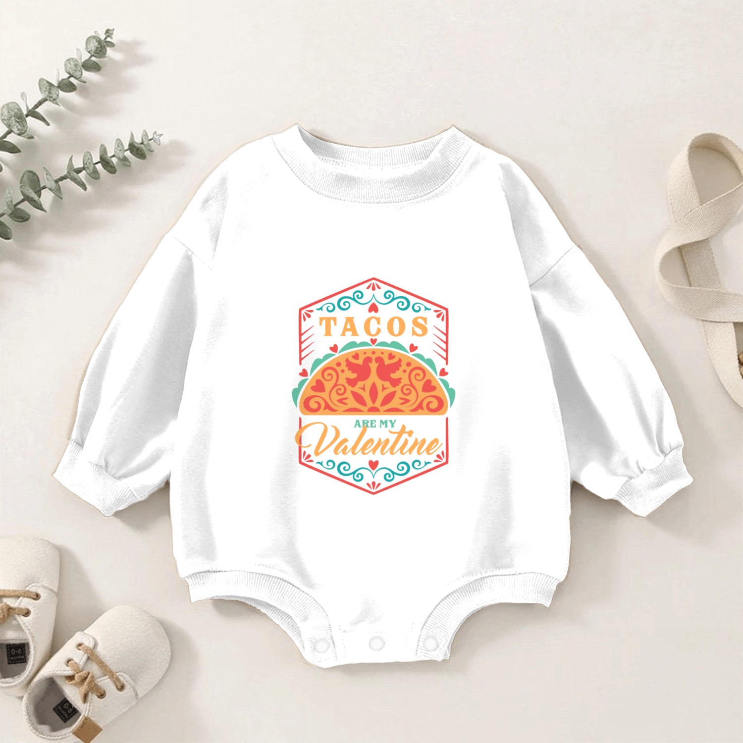 Tacos Are My Valentine Baby Romper Sweatshirts