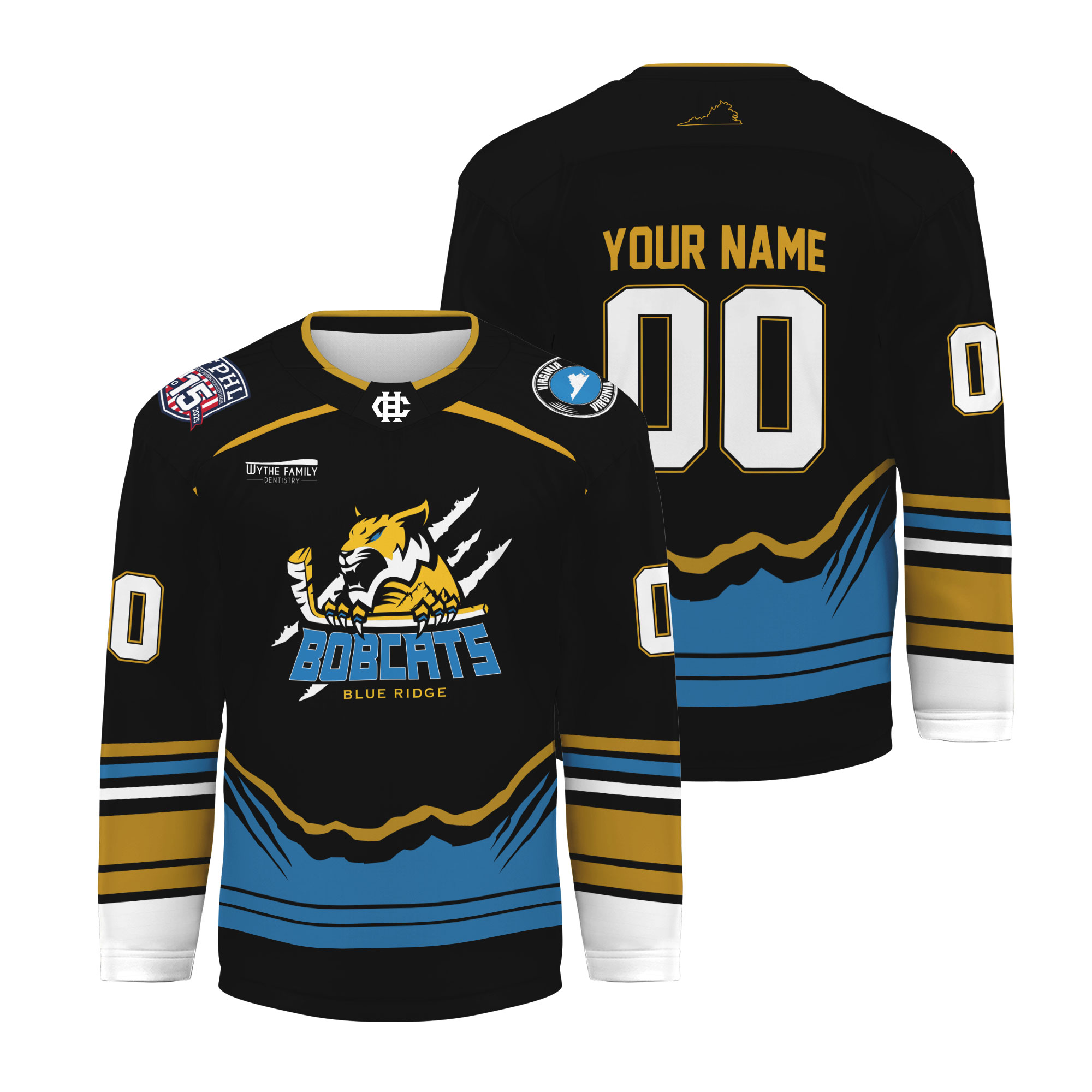 Personalized Blue Ridge Bobcats New Hockey Shirt Men's Fan Gear Christmas Gift