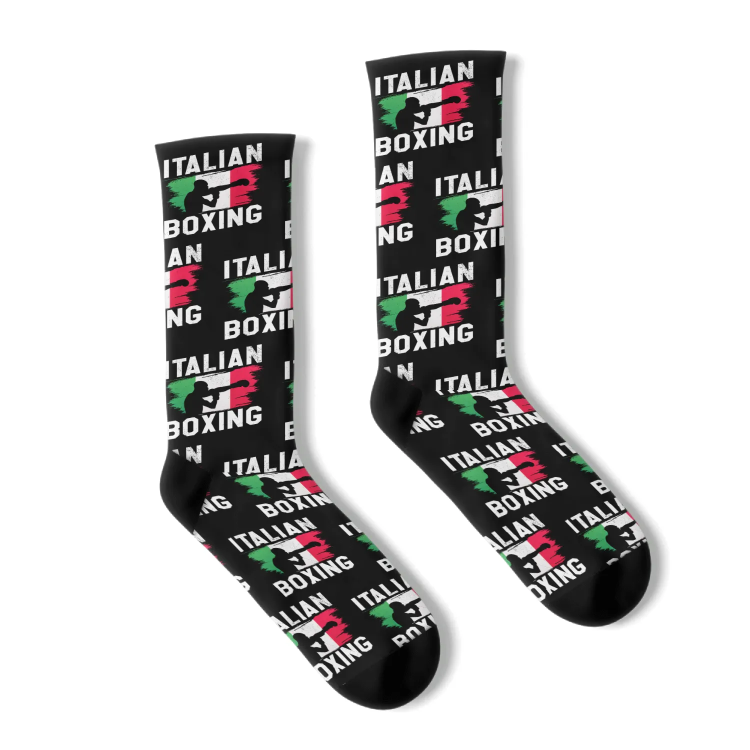 Italian Flag Boxing Gloves Sports Socks