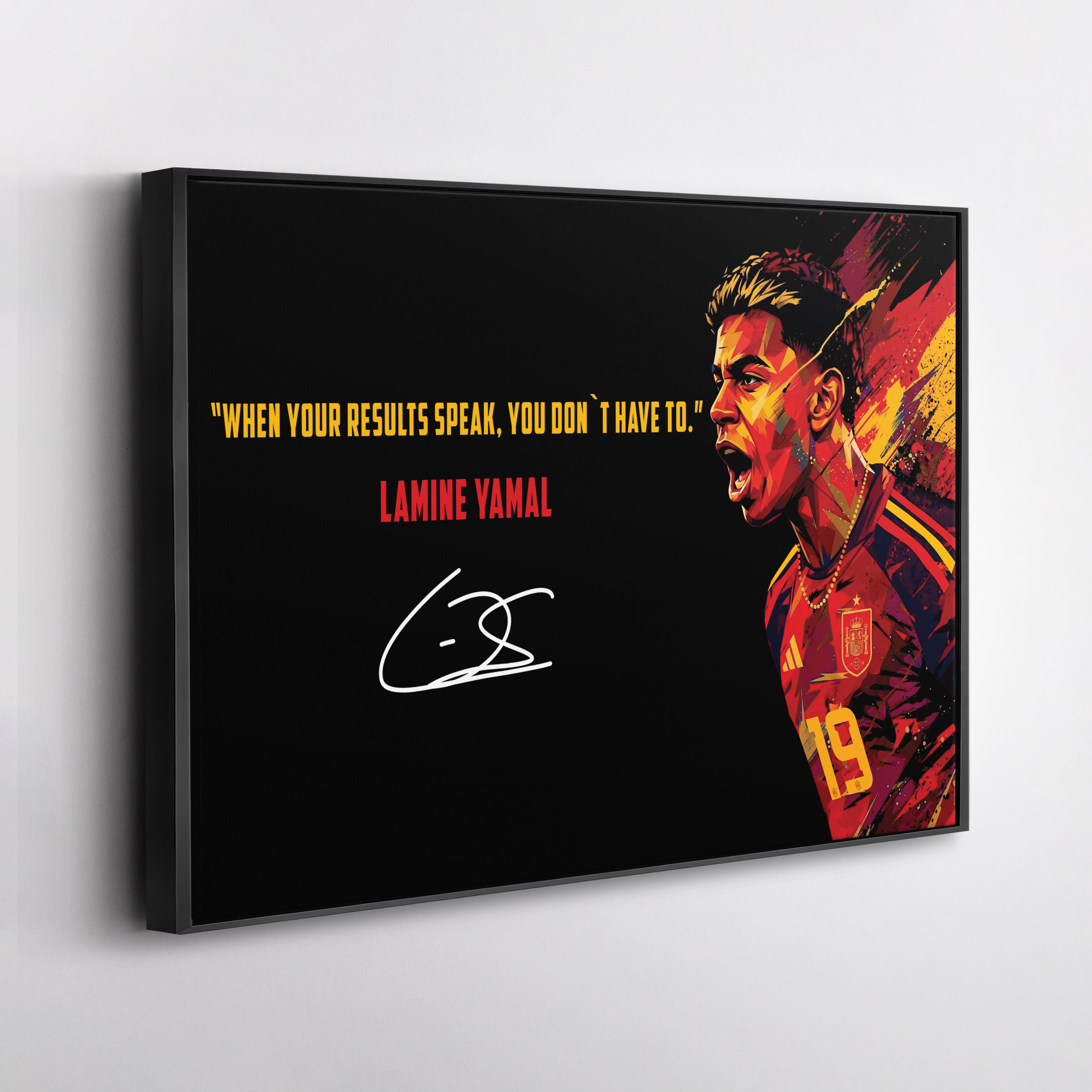 Lamine Yamal Canvas Wall Art, Spain Football Decor, Motivational Quote Print, Sports Poster Style, Fan Gift