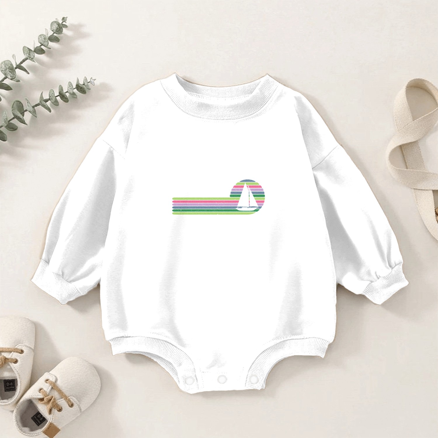 Sailor Sunset Sailboat Skipper Captain Sailing Baby Romper Sweatshirts