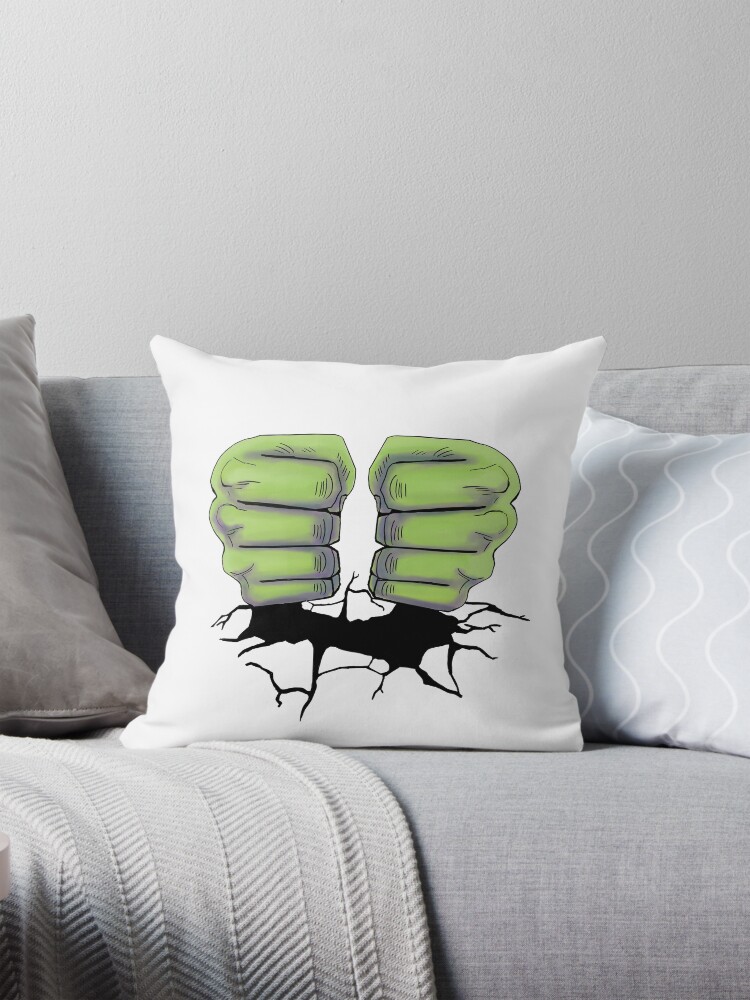 Green Fist Smash Pillow