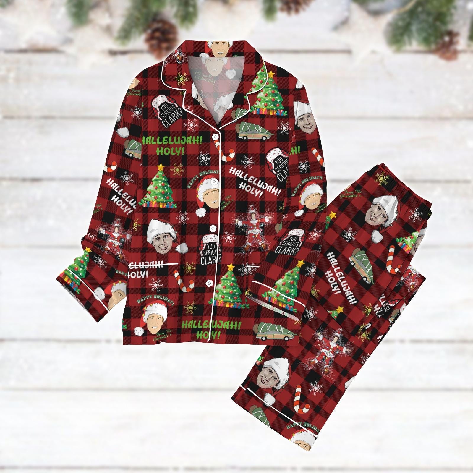 Christmas Griswold Pajamas Set, National Lampoons Christmas Vacation Women Pajamas, Vintage Xmas Movie Matching Family Pajamas
