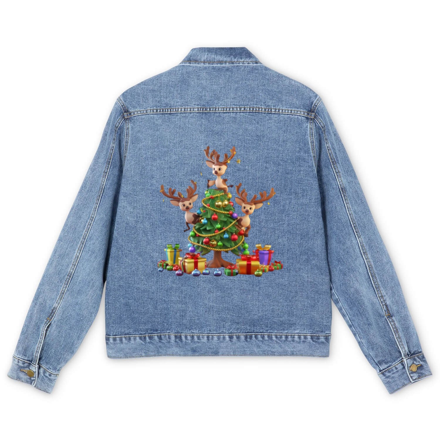 Christmas tree Men's Denim Jackets