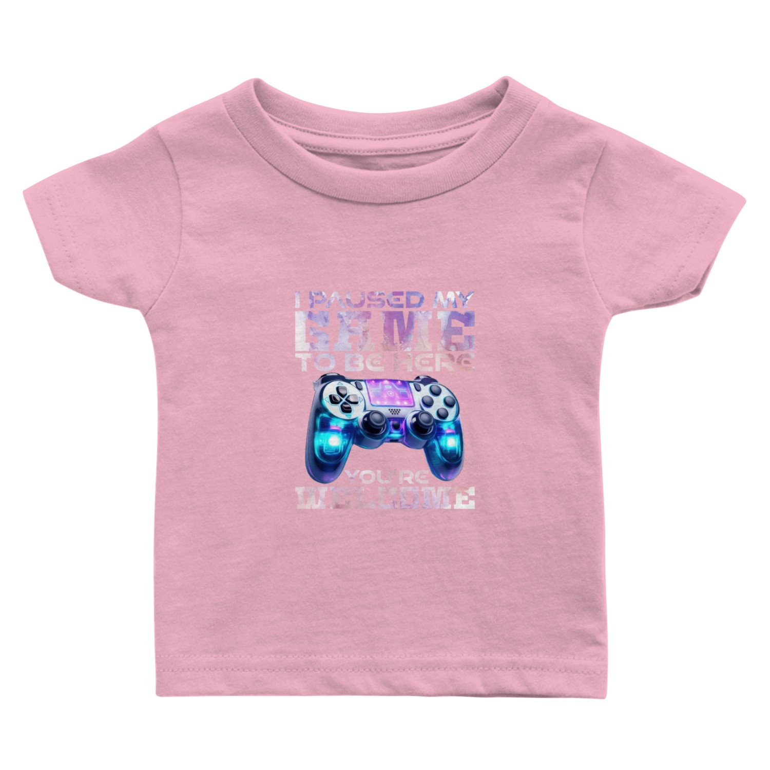 Video Player Addicted I Paused My Game to be Here Baby T Shirts