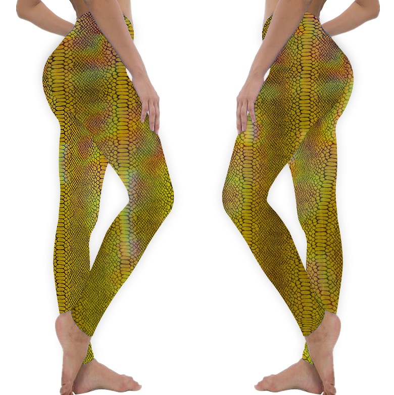 Gold Snake Holographic Meggings // Snake Skin Leggings // Iridescent Snake