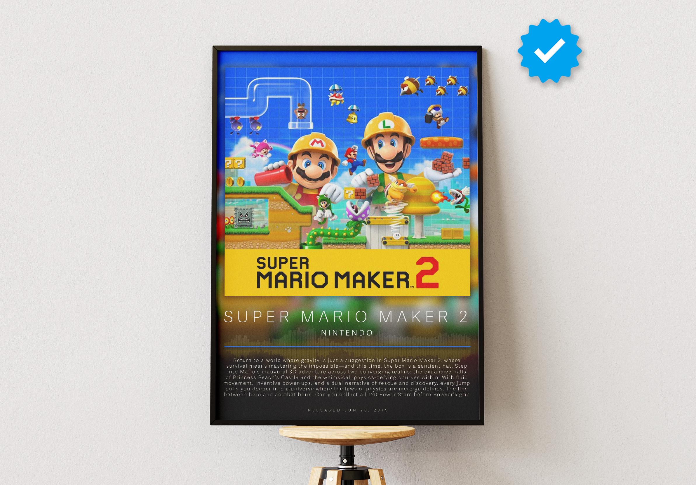 Super Mario Maker 2 Poster | Gaming Poster | Video Game Prints | Wall Decor Posters | Gaming Gift | Video Game Poster | Gaming Decor