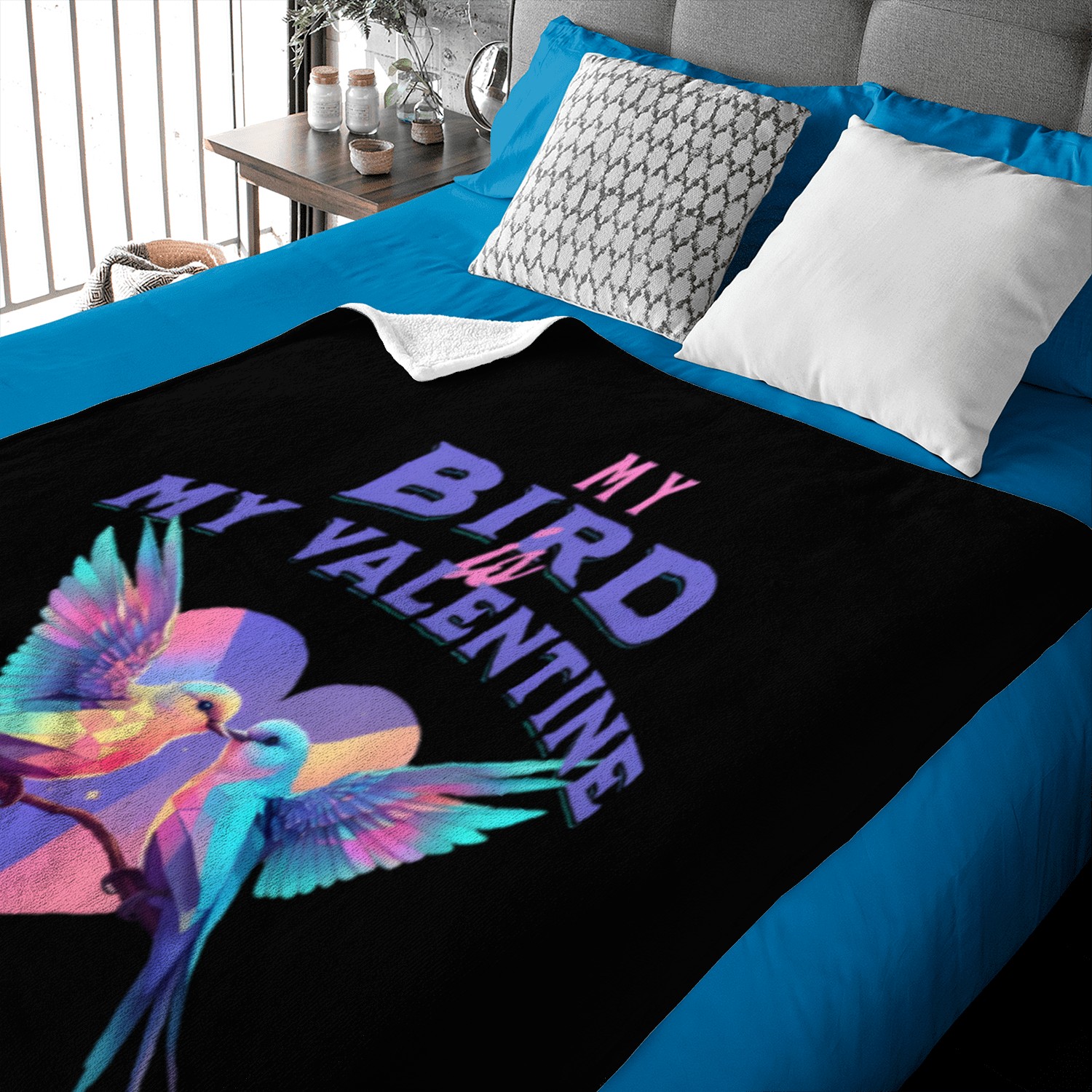 My Bird Is My Valentine – Cute Lovebird Design Baby Blankets