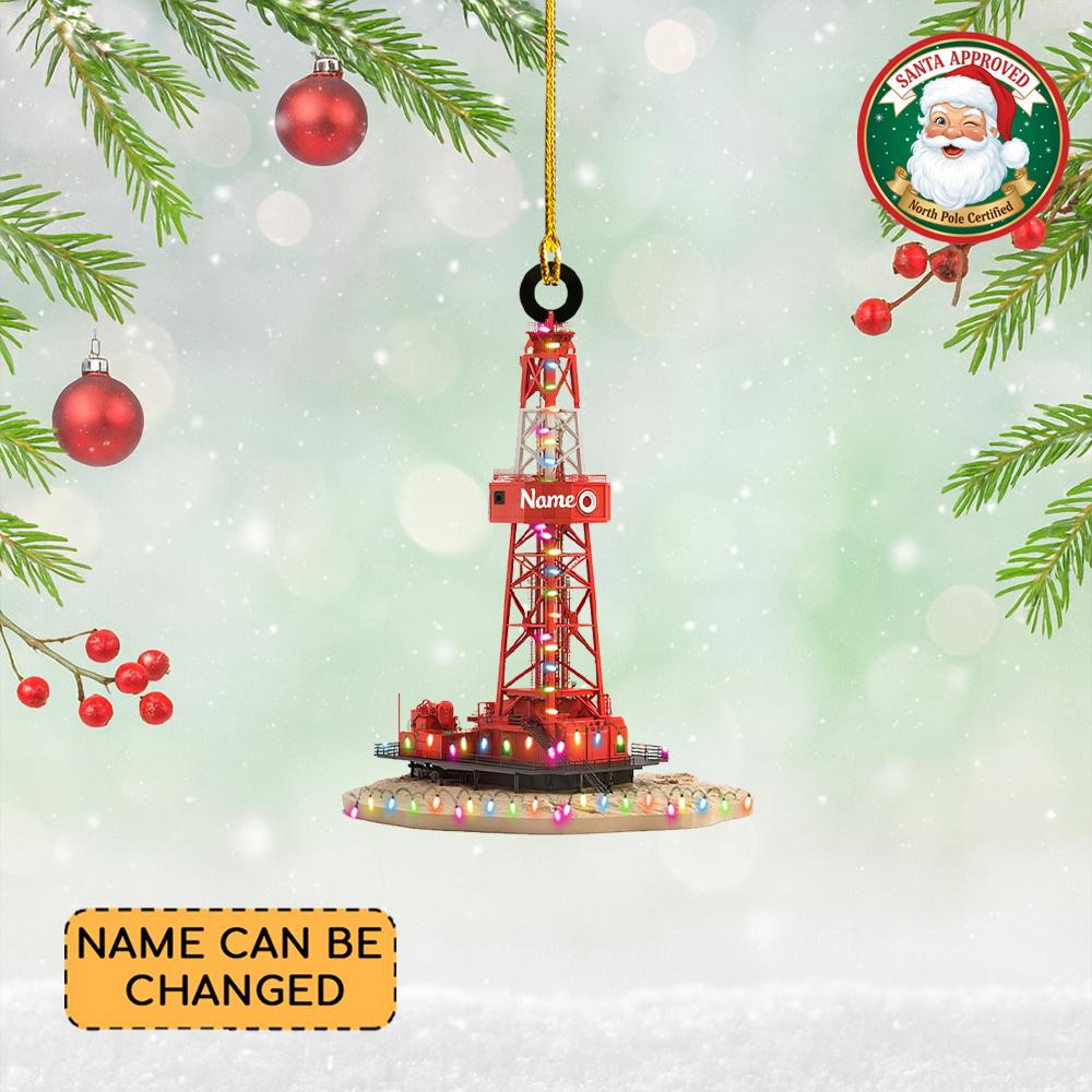 Personalized Drilling Rig Christmas Ornament, Drilling Rig Down-the-hole Drill Machine Ornament Decor, Contractor Ornament Gift
