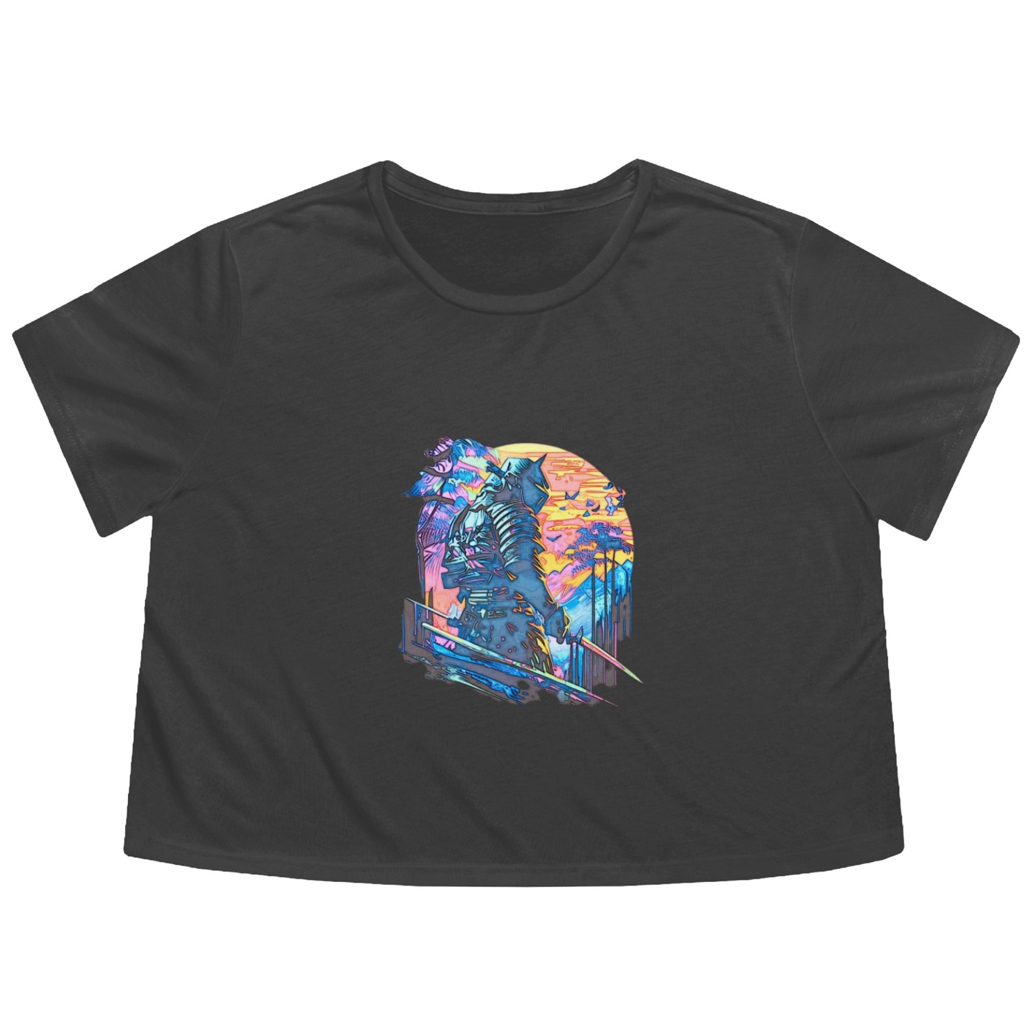 Samurai Warrior Japan Japanese Katana Manga japan Flowy Cropped Tees