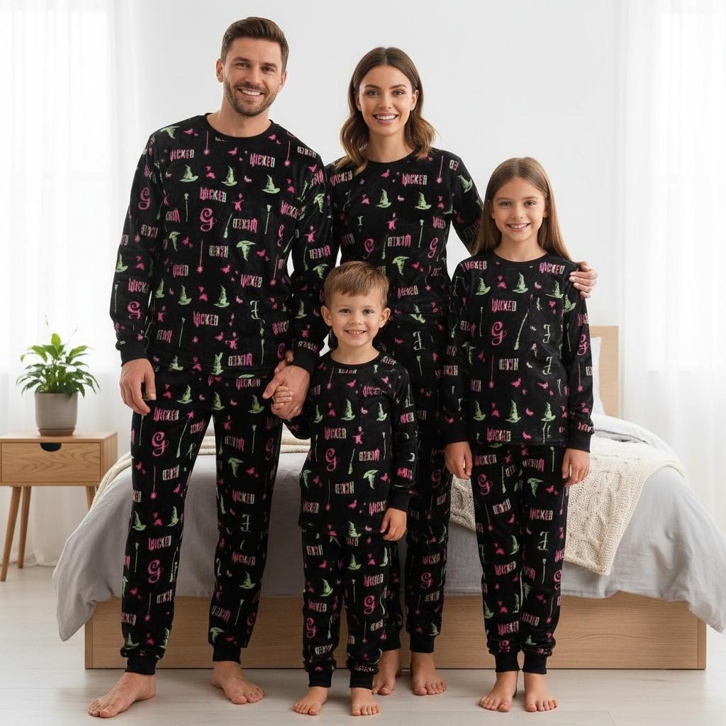 Wicked Long Sleeve Pajamas Set, Family Christmas Pajamas, Wicked Matching Pajamas, Holiday Gift