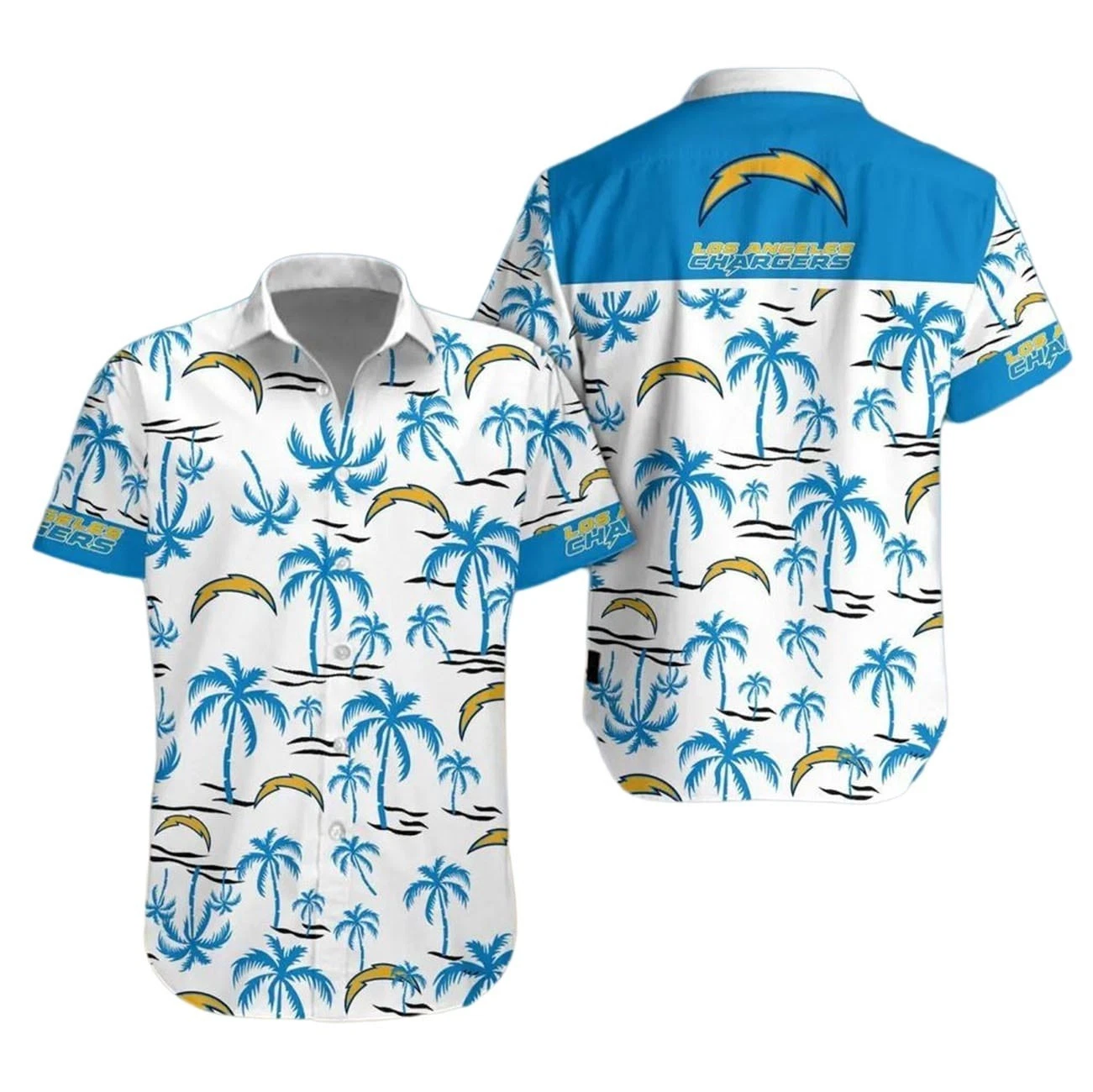 Los Angeles Football Team Chargerss Hawaiian Button Down Shirt