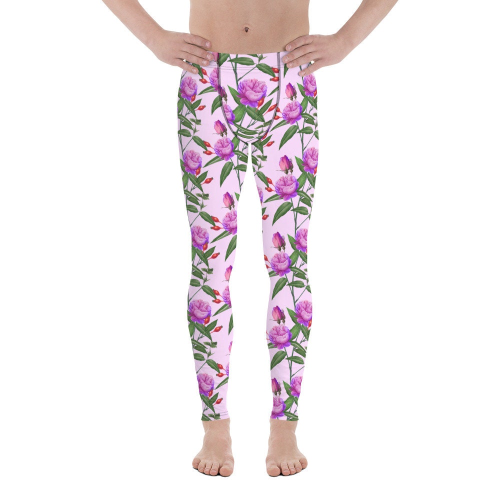 Men's Leggings, Spandex Leggings, Floral Leggings, Men Leggings, Men Leggins