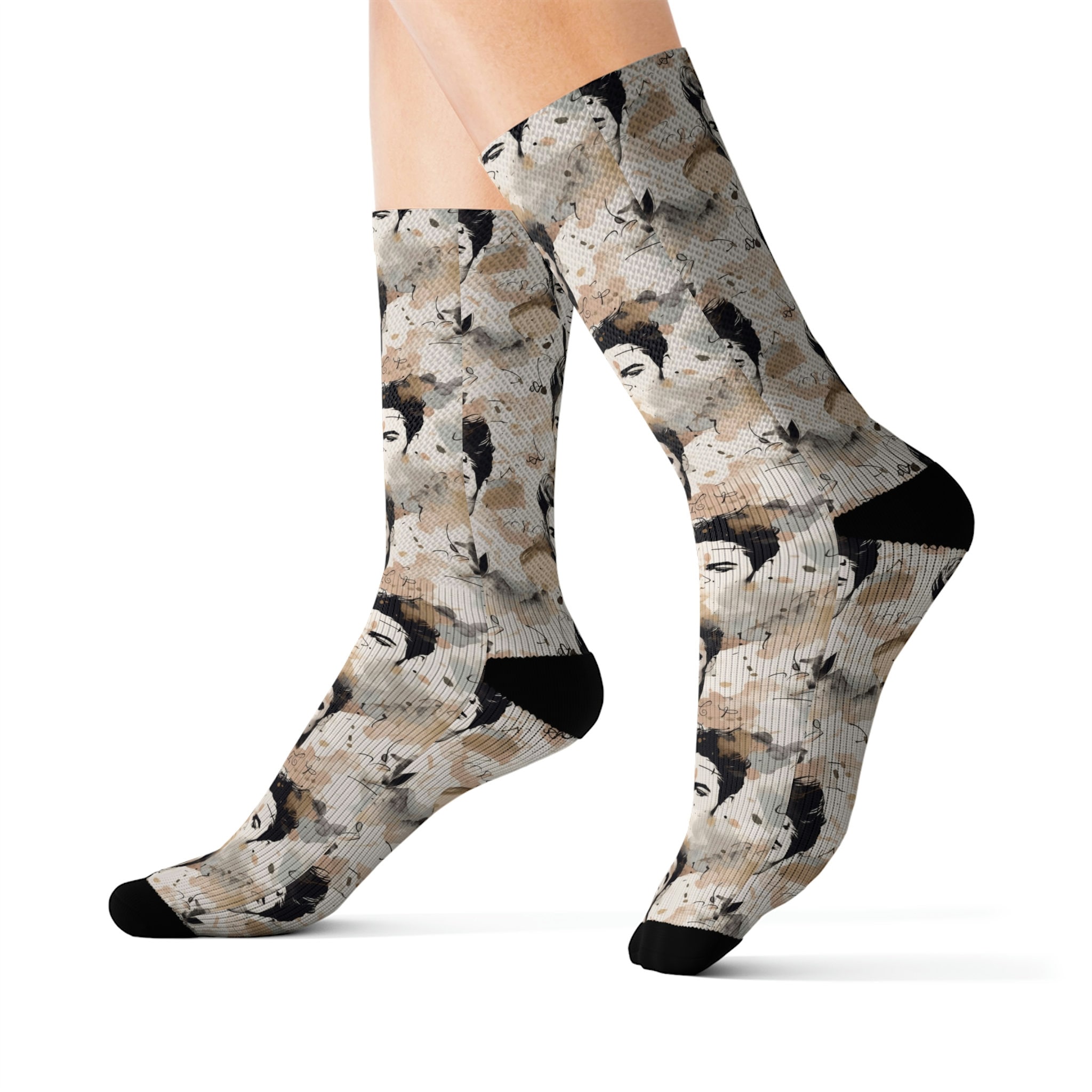 Elvis Presley Watercolor Portrait Socks