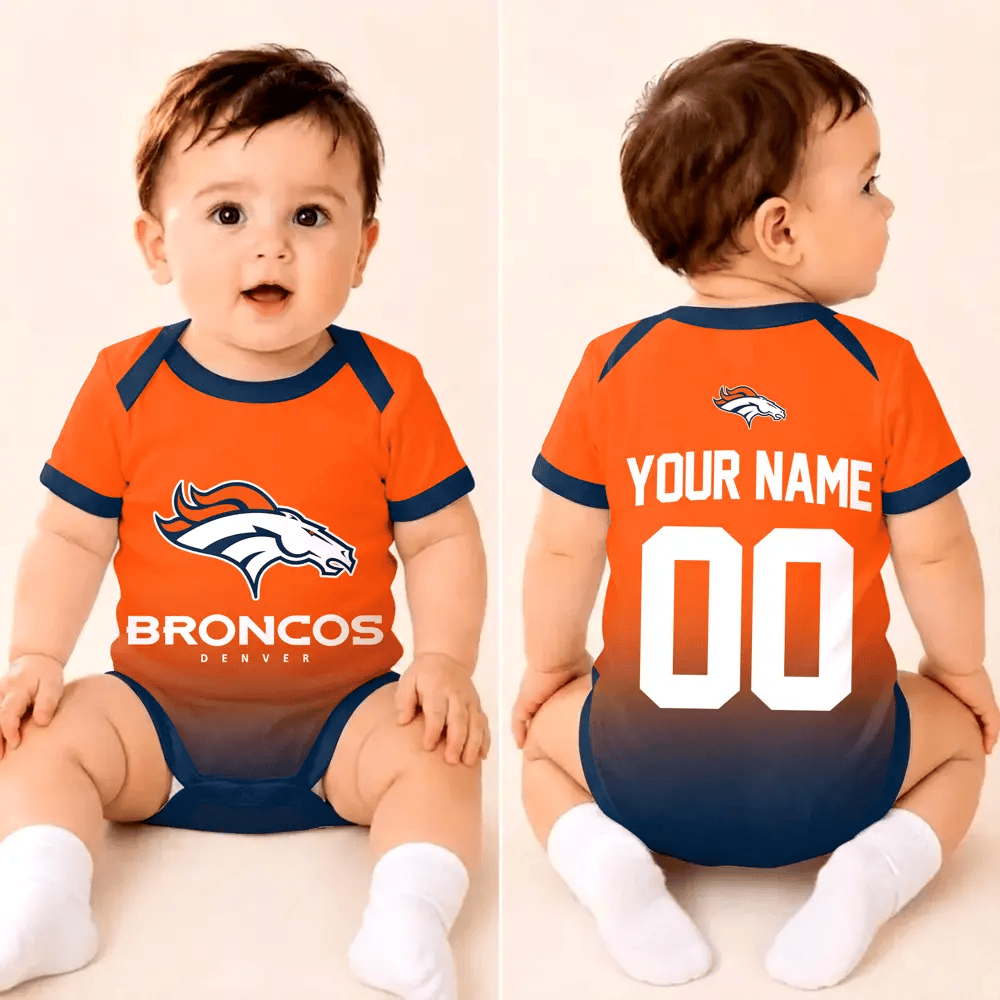Denver Broncos Short Sleeve Outfit Baby Romper