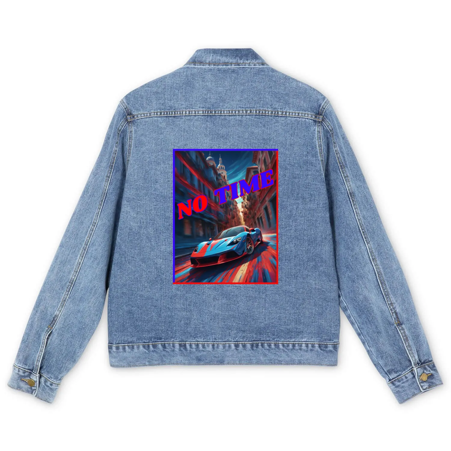 Car speeding through the city Men's Denim Jackets