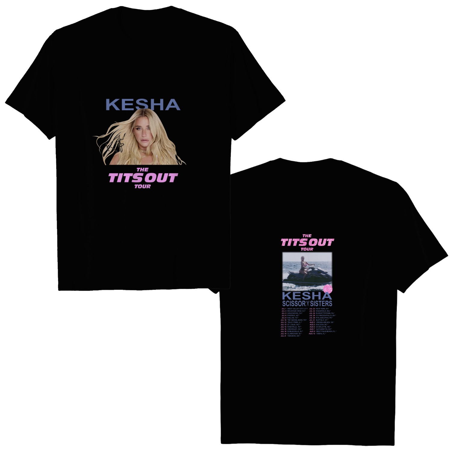 2025 Kesha Tour Double Sided T-Shirt