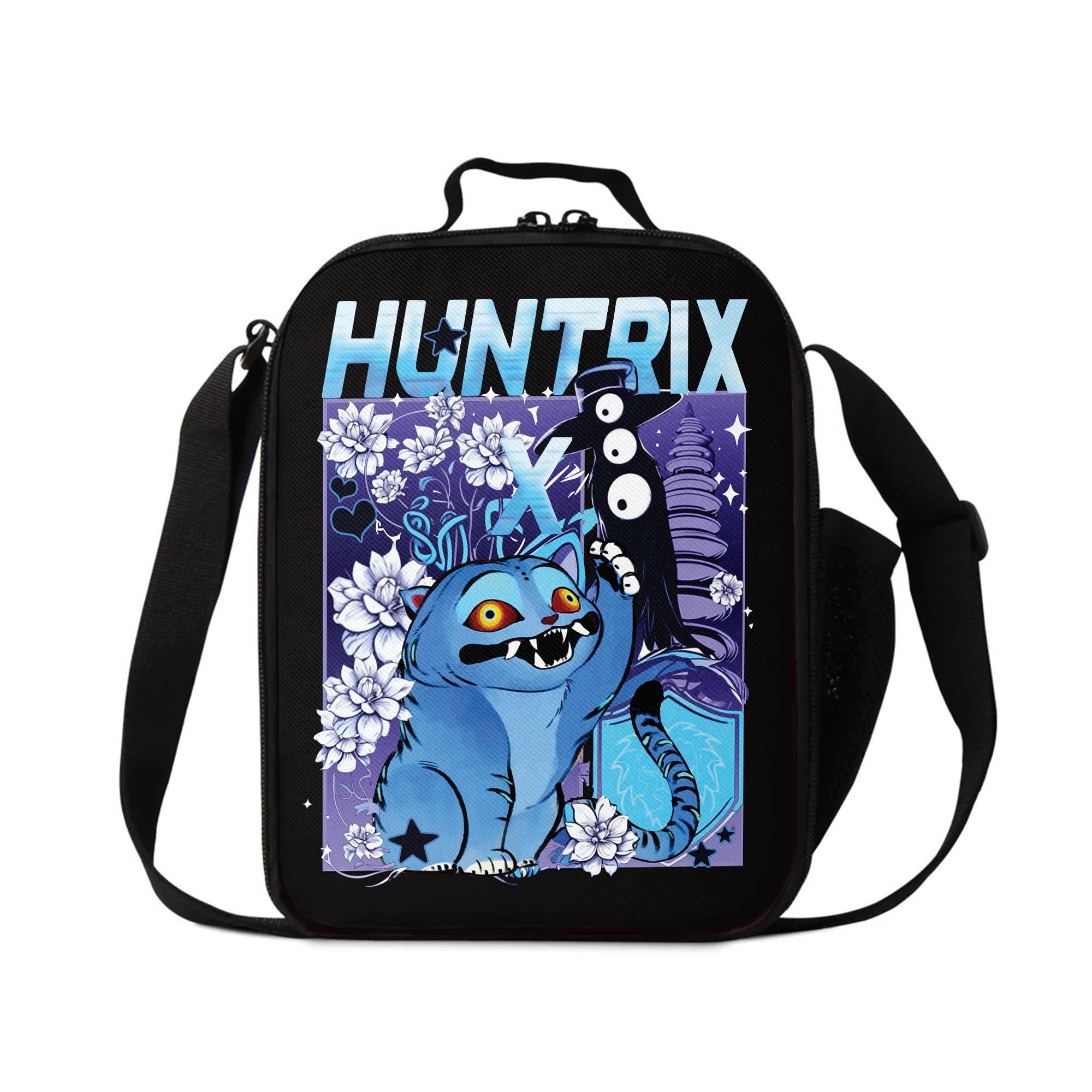 Demon Hunter Tiger Kids Lunch Bag, Derpy the Tiger and Bird Lunch Bag, Blue Tiger Lunch Bag, Kpop Demon Hunters Lunch Bag