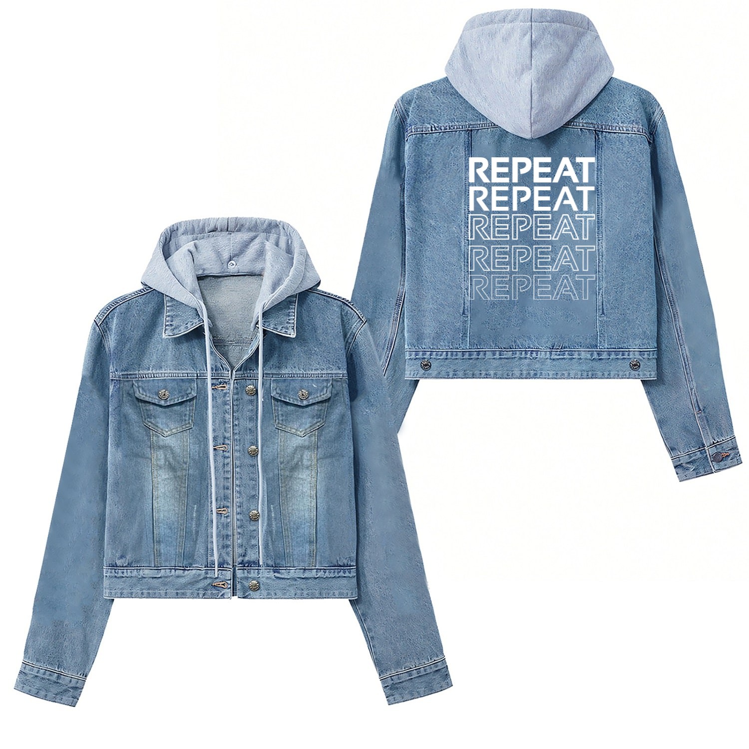 TypoGraphy Women's Denim Jackets Design
