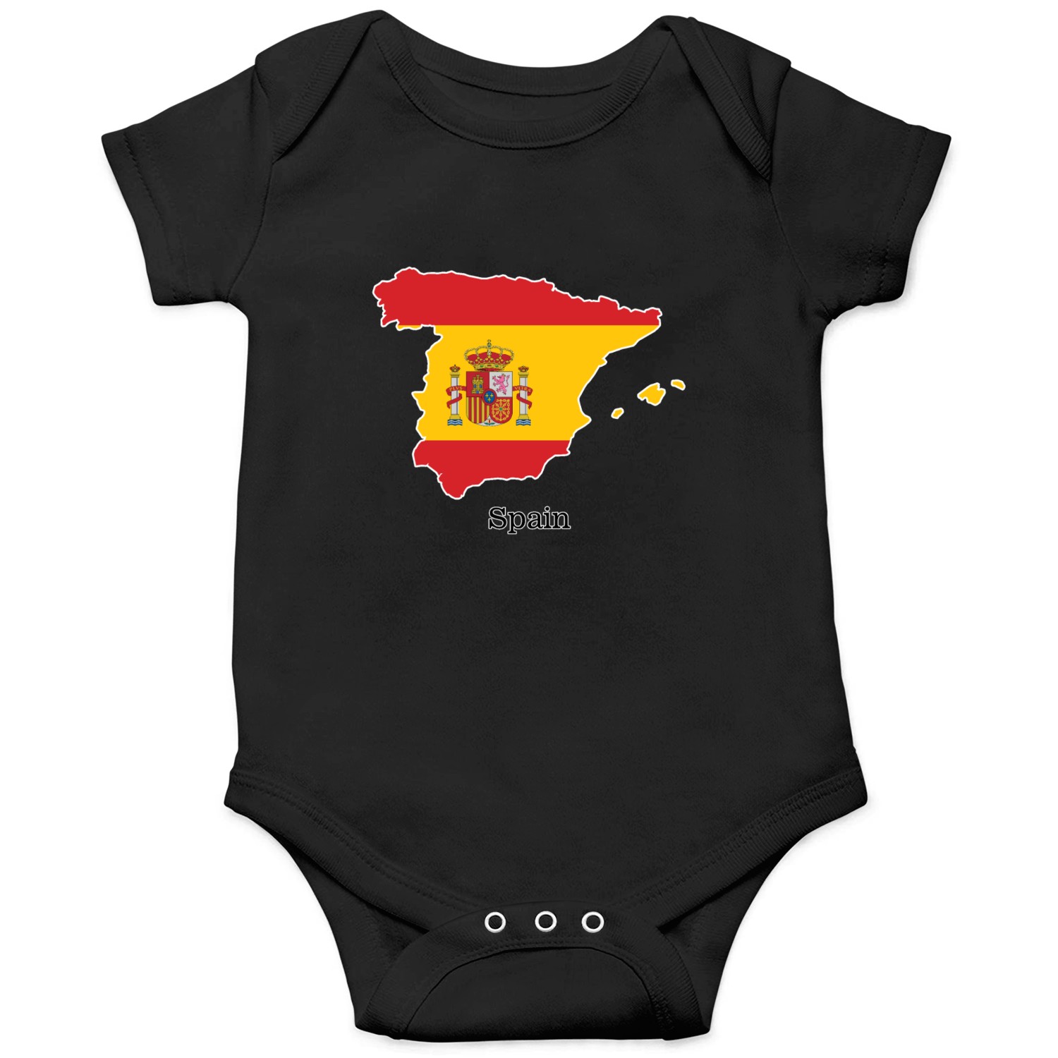 Spain Flag within Map Souvenir Design Onesies