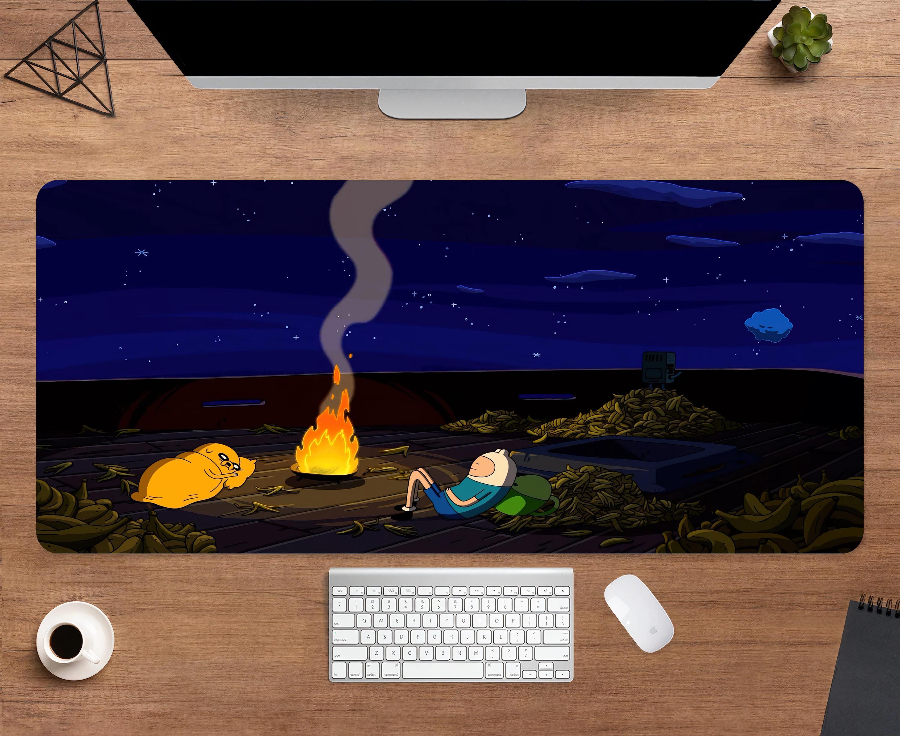 Adventure Time Desk Mat | Jake and Finn Mouse Pad | Large Desk Pad | TV Show Desk Decor
